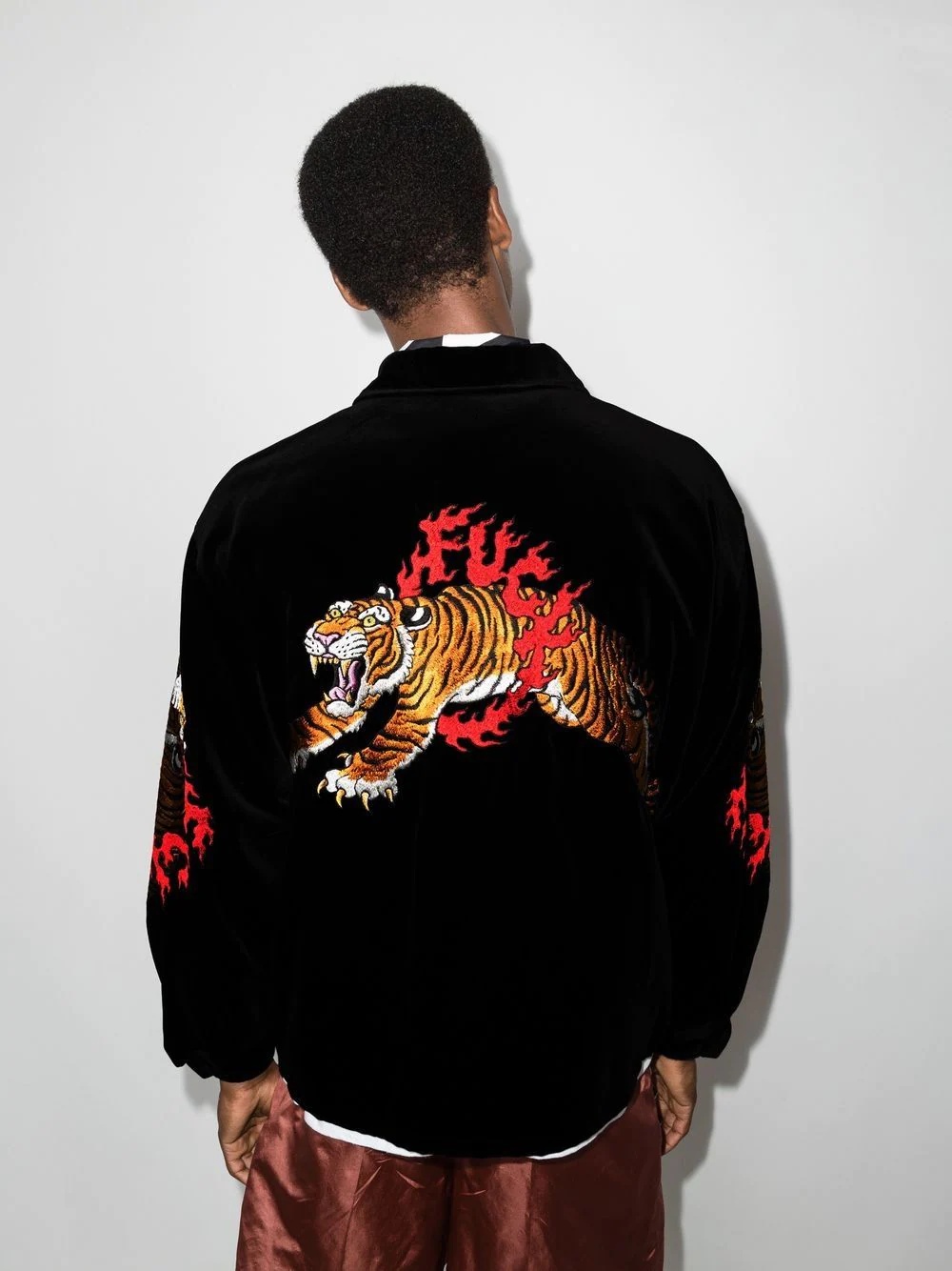 x Tim Lehi tiger-embroidered bomber jacket - 3