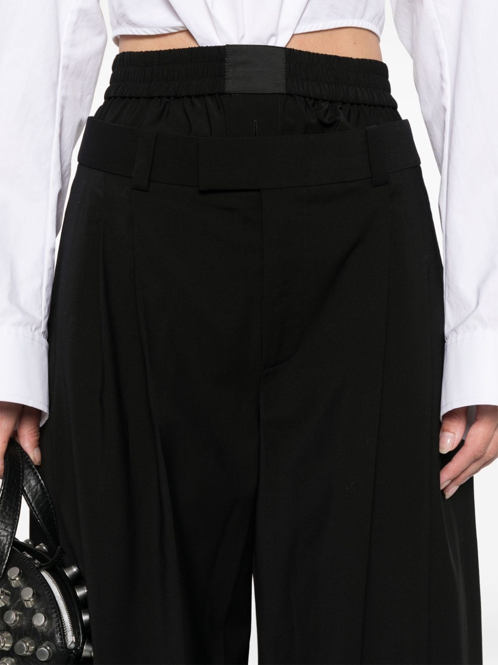 boxer-detailed wide-leg trousers - 5