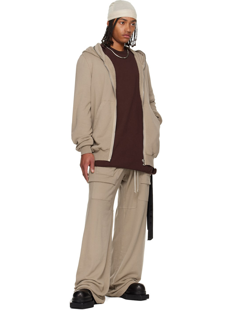 Rick Owens DRKSHDW Taupe Concordians Wide Creatch Cargo Pants outlook