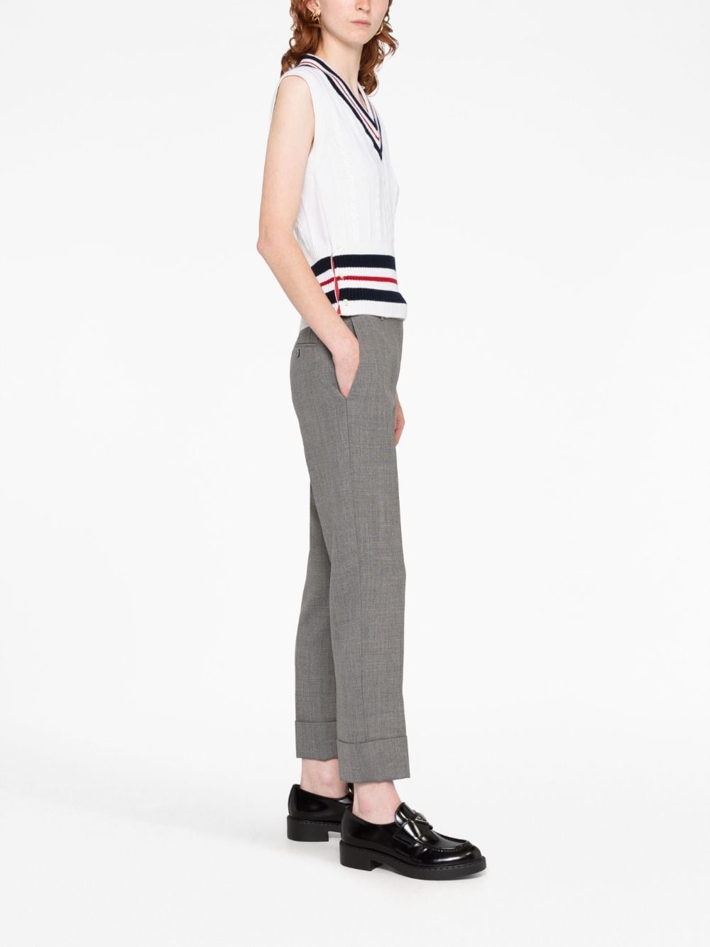 RWB-stripe cashmere top - 4