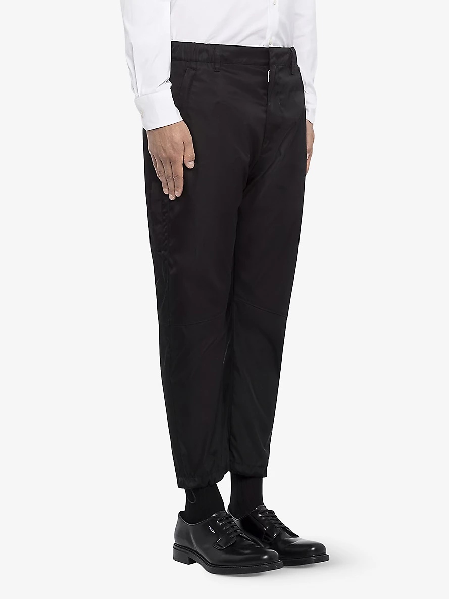 Brand-plaque drawstring-hem skinny-fit slim-leg Re-Nylon trousers - 3