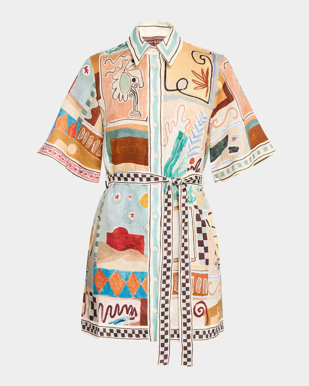 Michelle Linen Mini Shirtdress - 1