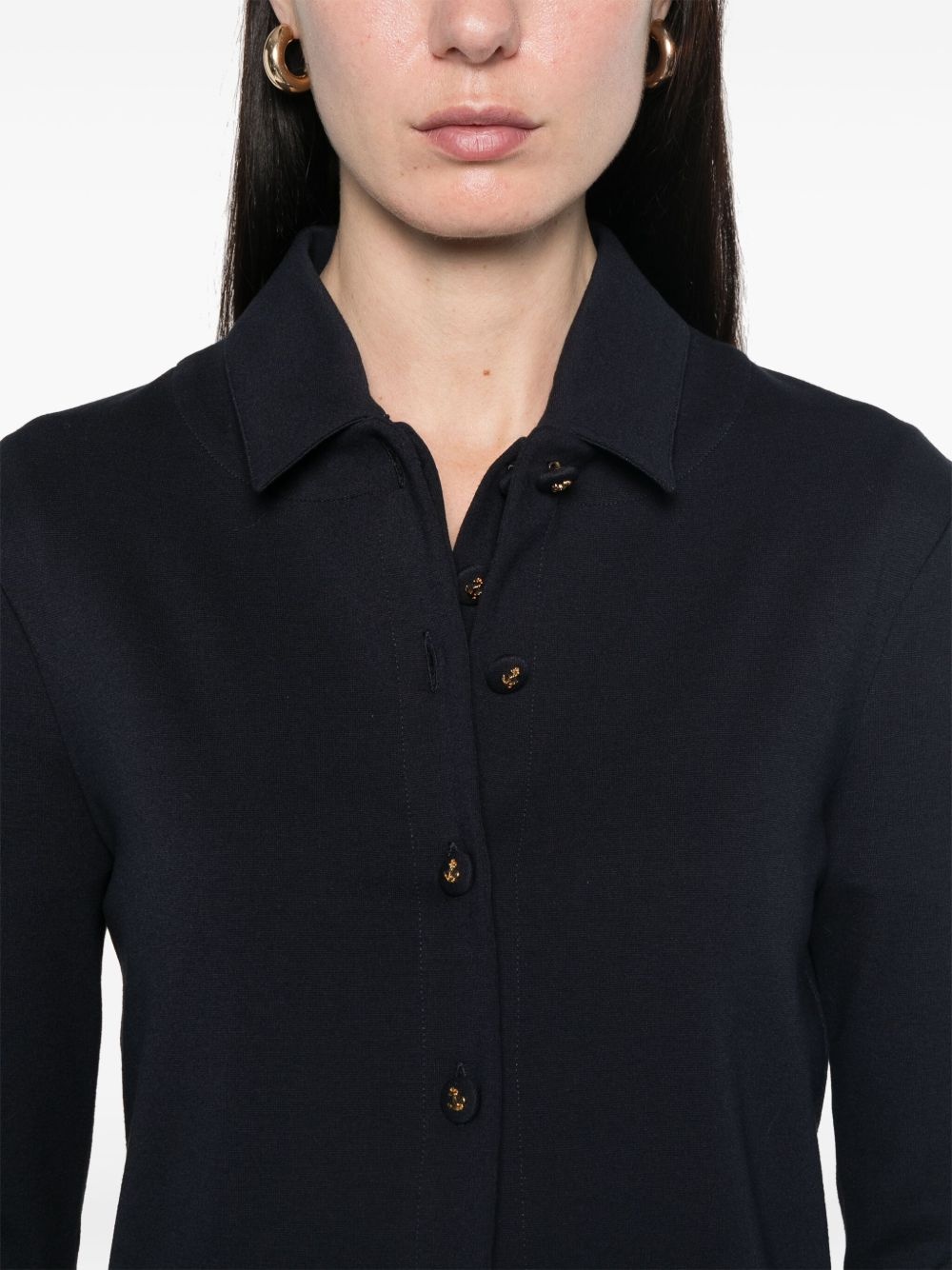 anchor buttons crew-neck cardigan - 5