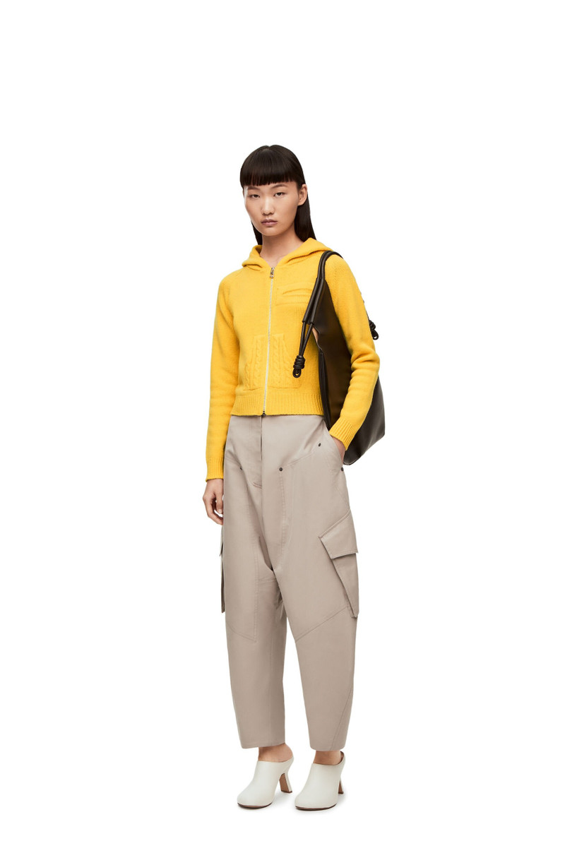 Loewe Zip up hoodie in knit wool outlook