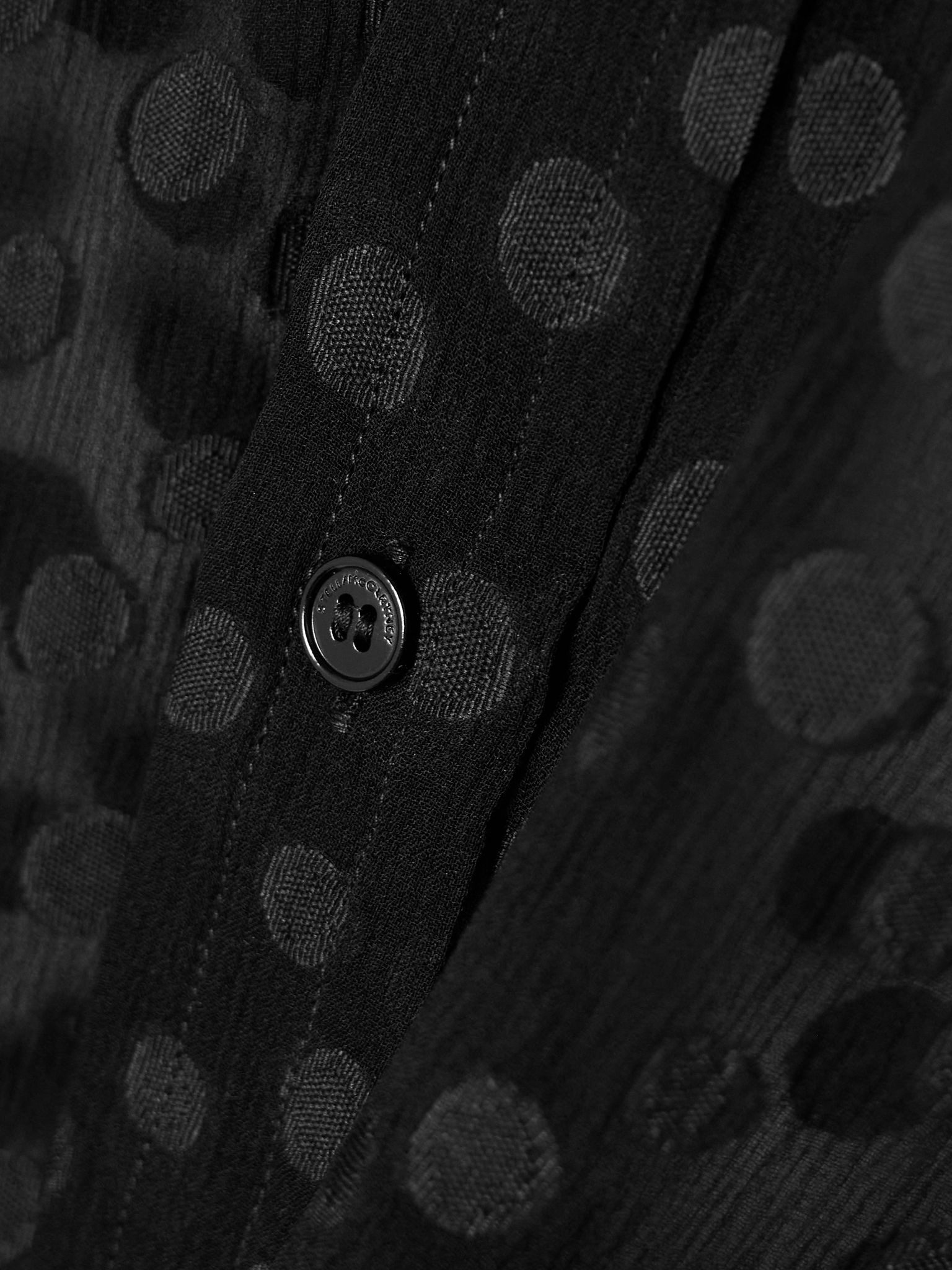 Polka-dot silk-blend crepon shirt Black - 5