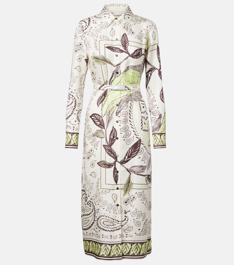 Belted printed silk midi dress 1