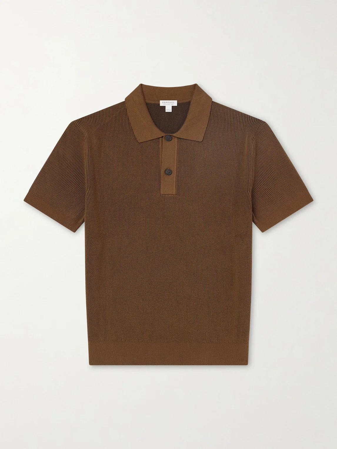 Ribbed Cotton Polo-Shirt - 1