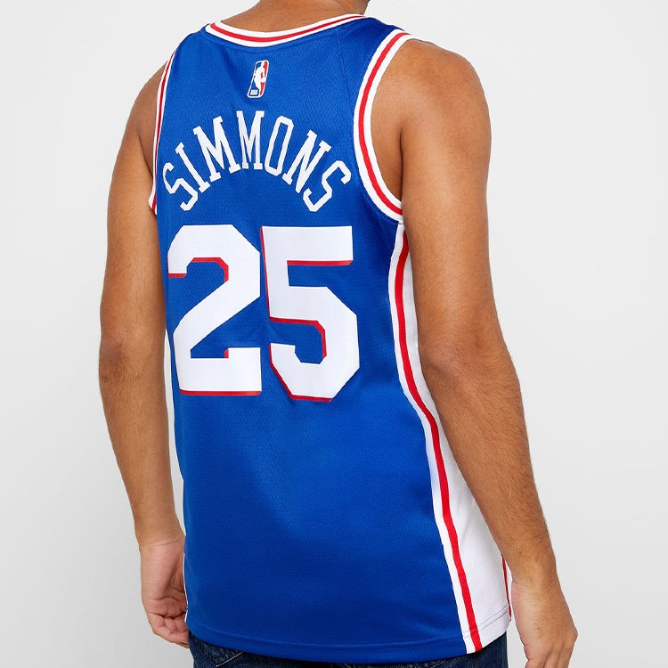 Nike NBA Retro Basketball Jersey/Vest SW Fan Edition Philadelphia 76ers Simmons 2 No. 5 Blue CJ7678- - 4