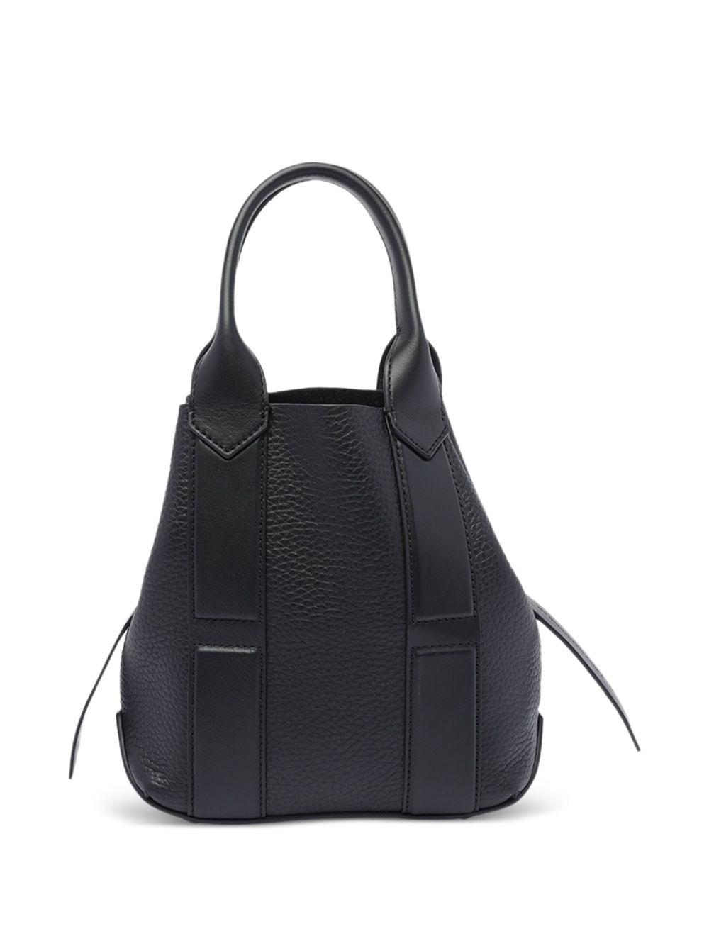 Script leather tote bag - 2
