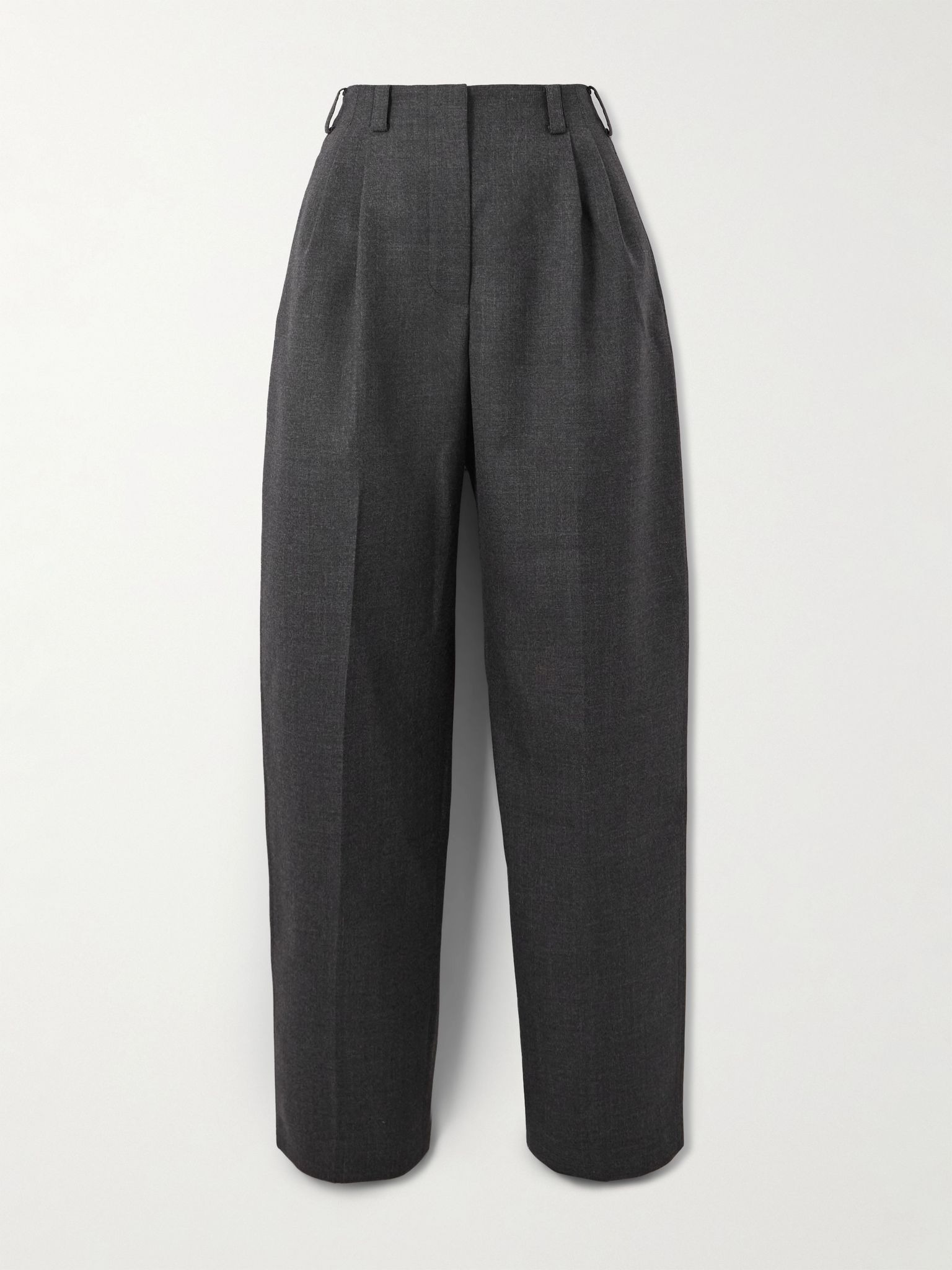 Pleated wool tapered pants Gray - 1