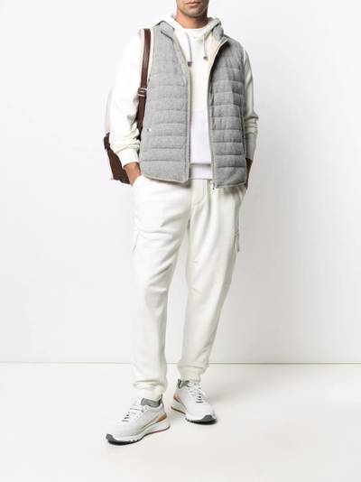 Brunello Cucinelli two-tone zip-up hoodie outlook