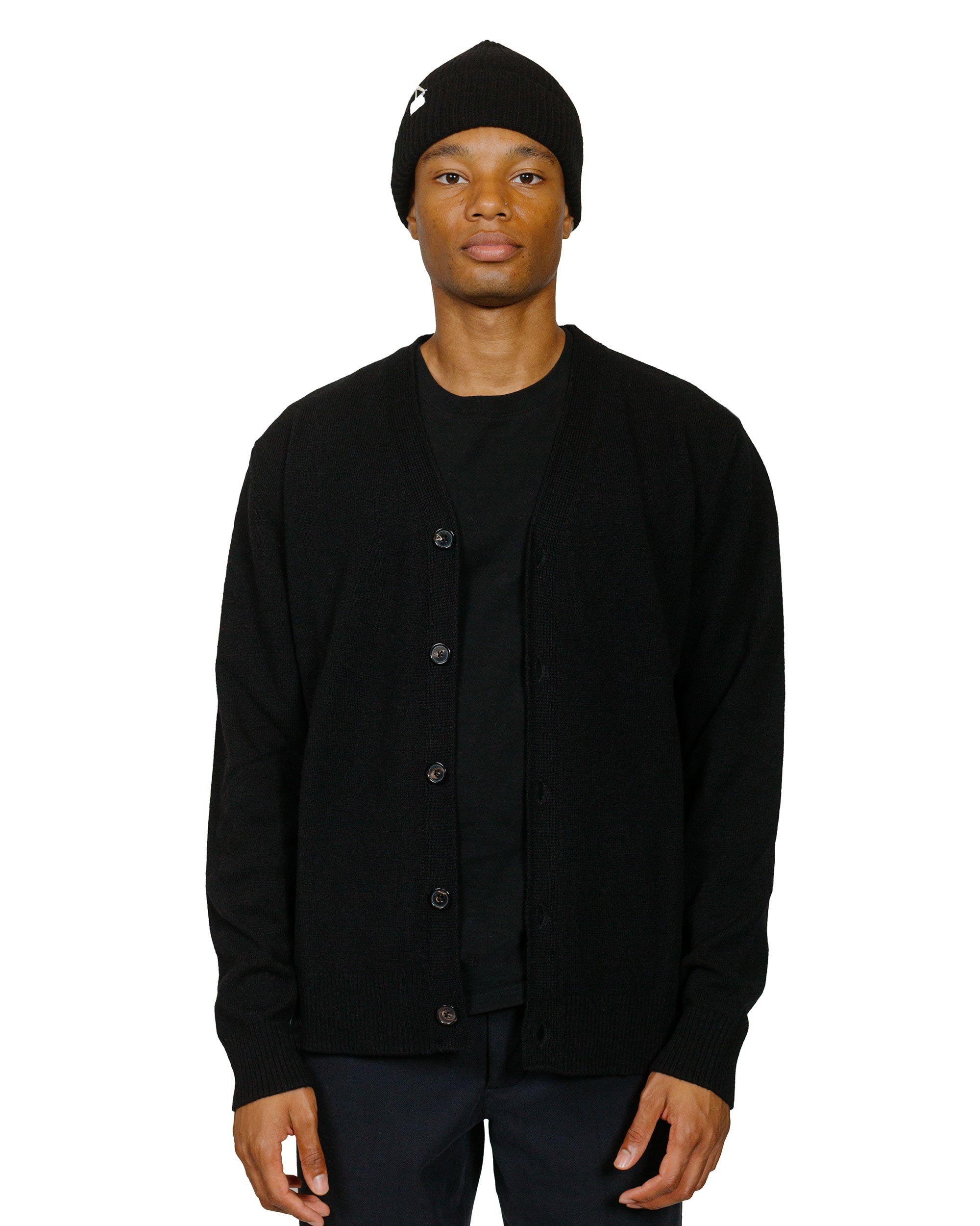 Standard Merino Lambswool Cardigan Black - 2