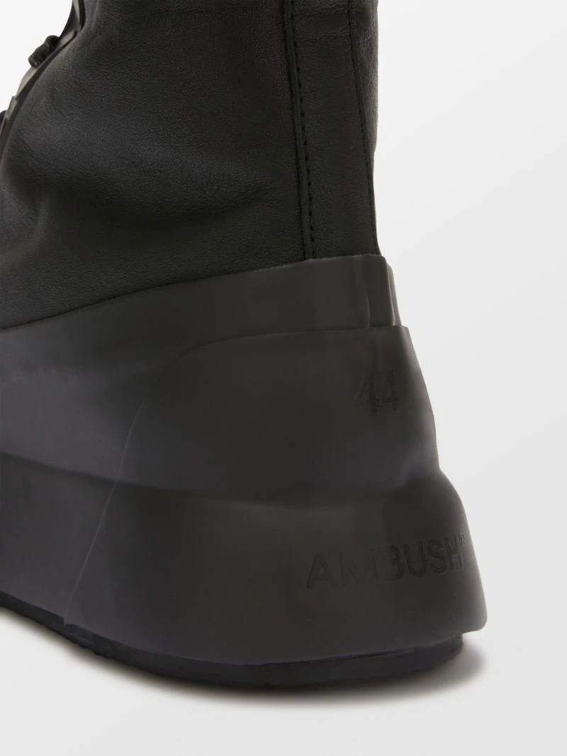 LEATHER MIX HI-TOP SNEAKER - 5