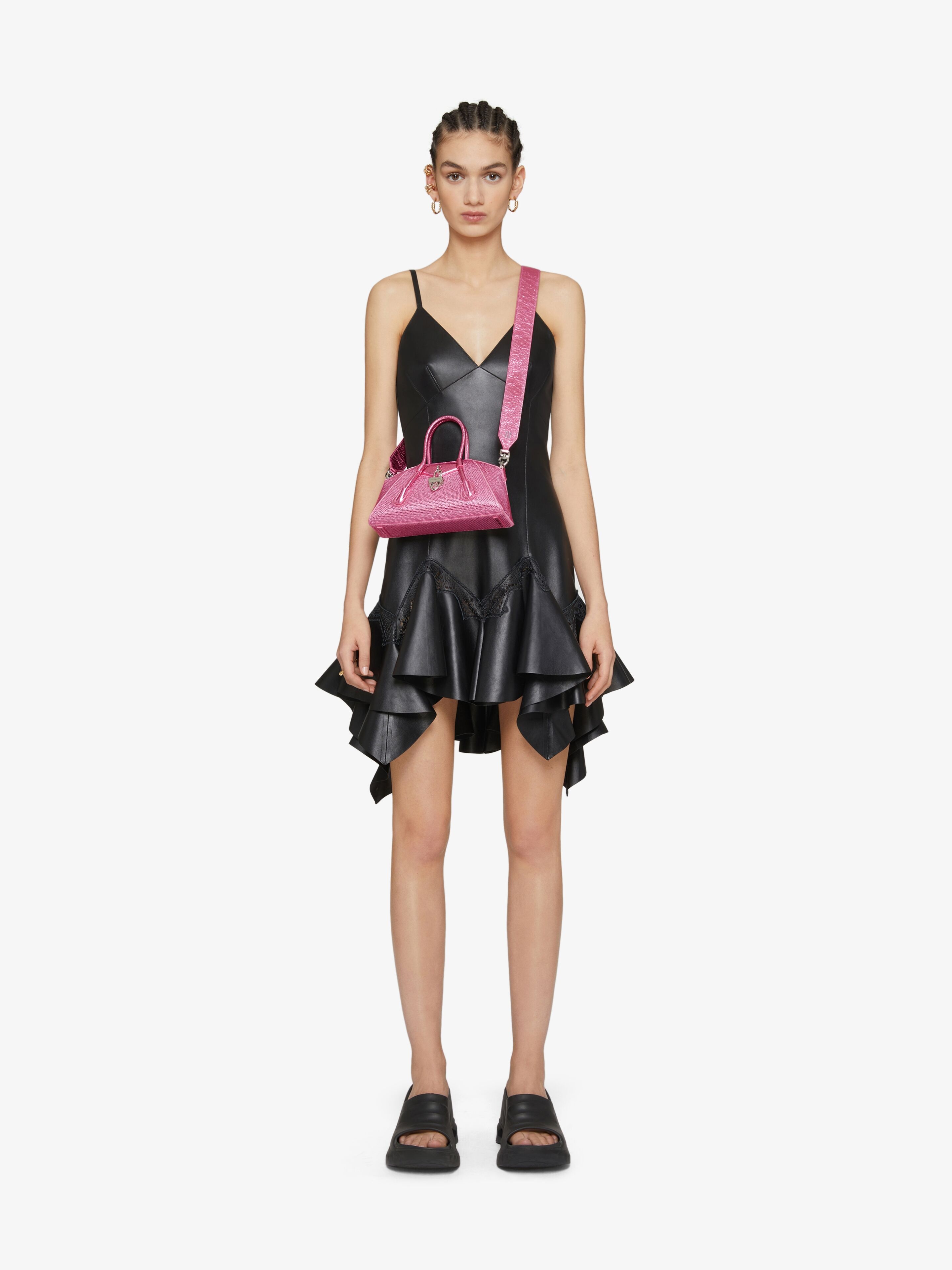 MINI ANTIGONA STRETCH BAG IN SATIN AND STRASS - 2