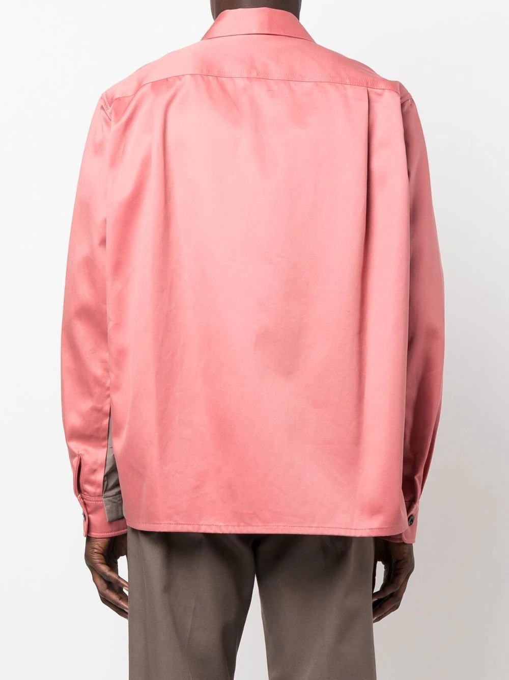 contrast-panel cotton shirt - 4