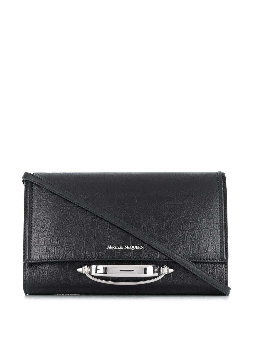 crocodile-effect clutch bag - 1