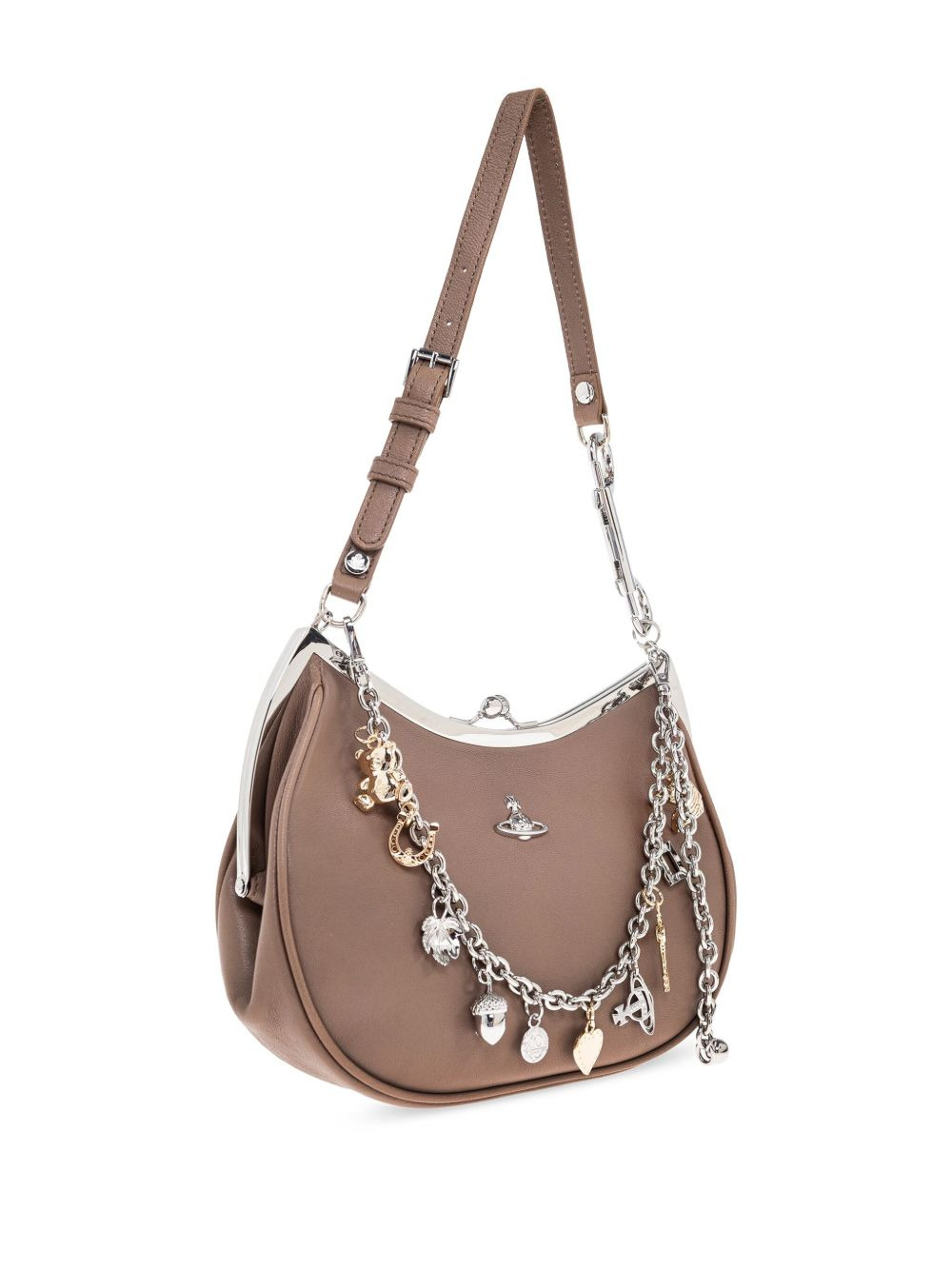 Charm clasp-frame shoulder bag - 3