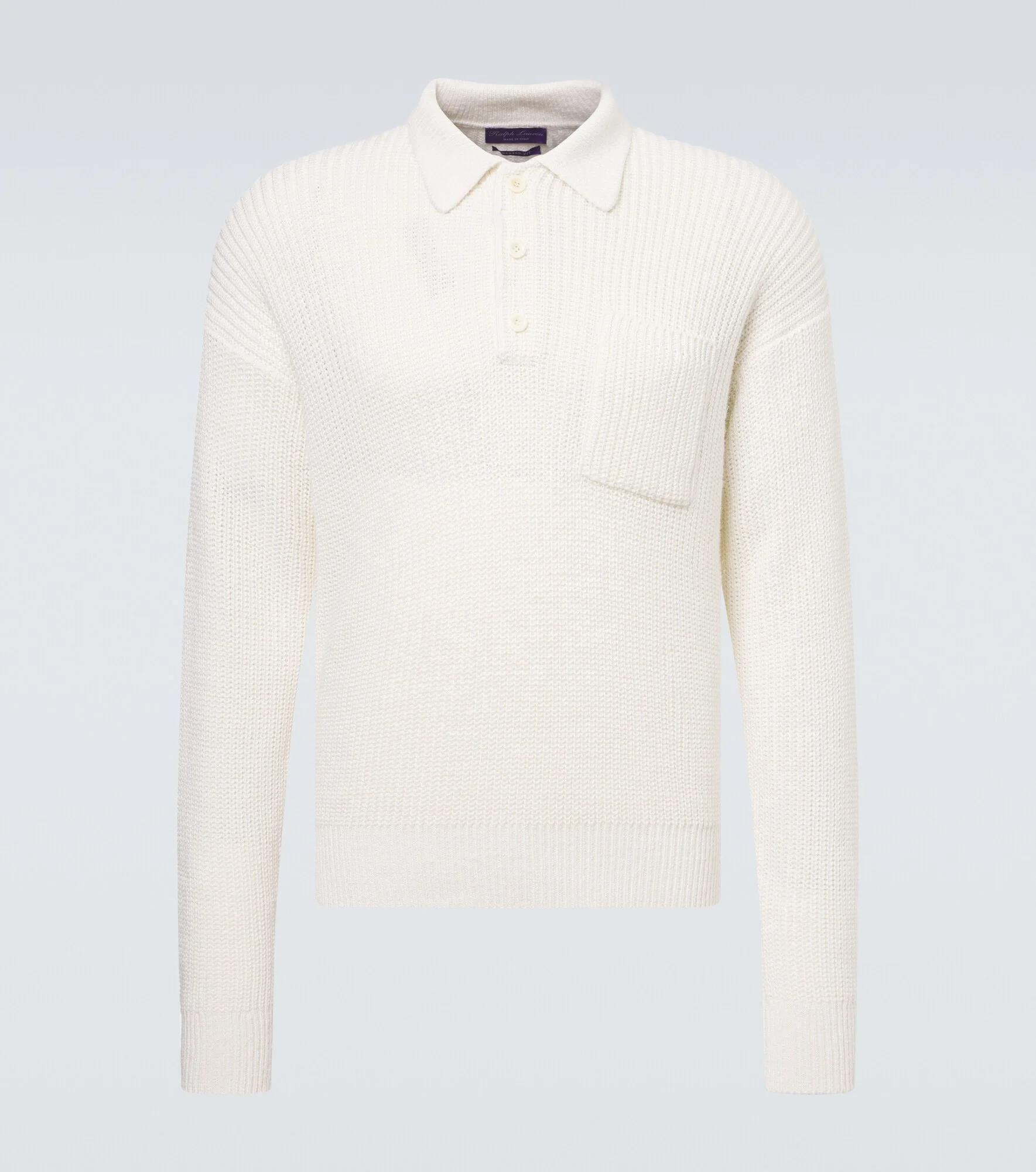 Silk and linen polo sweater - 1