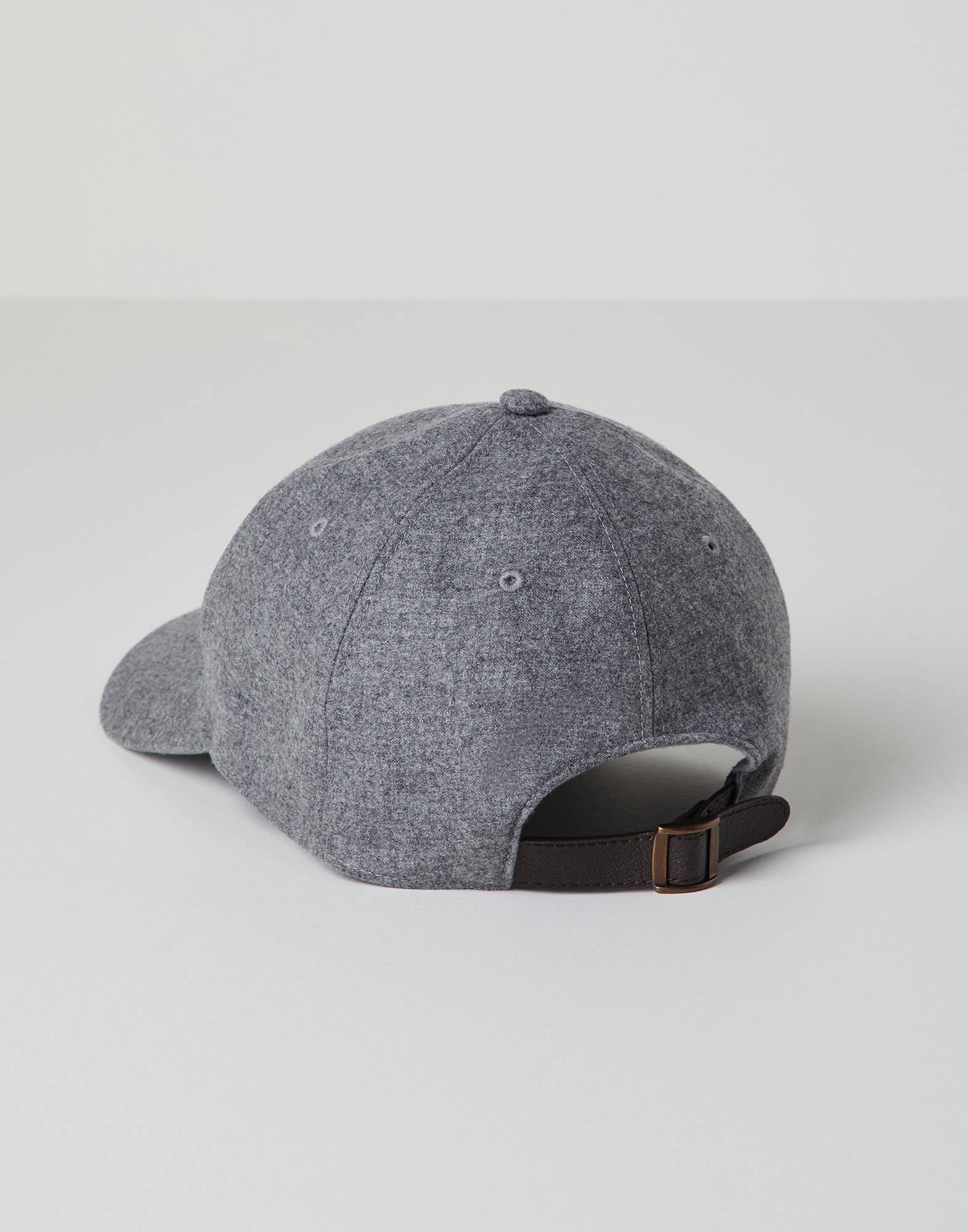 Cashmere and silk lightweight flannel baseball cap with embroidered logo - 2