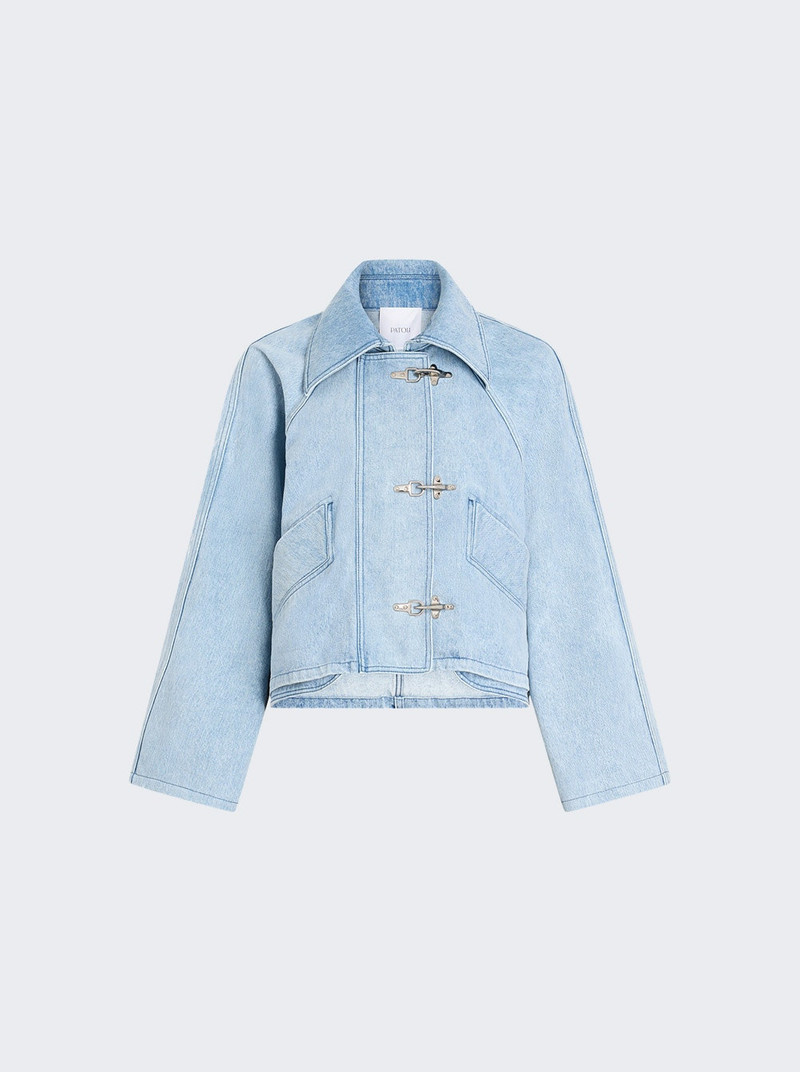 Oversize Denim Cropped Jacket Riviera Sky Blue 1