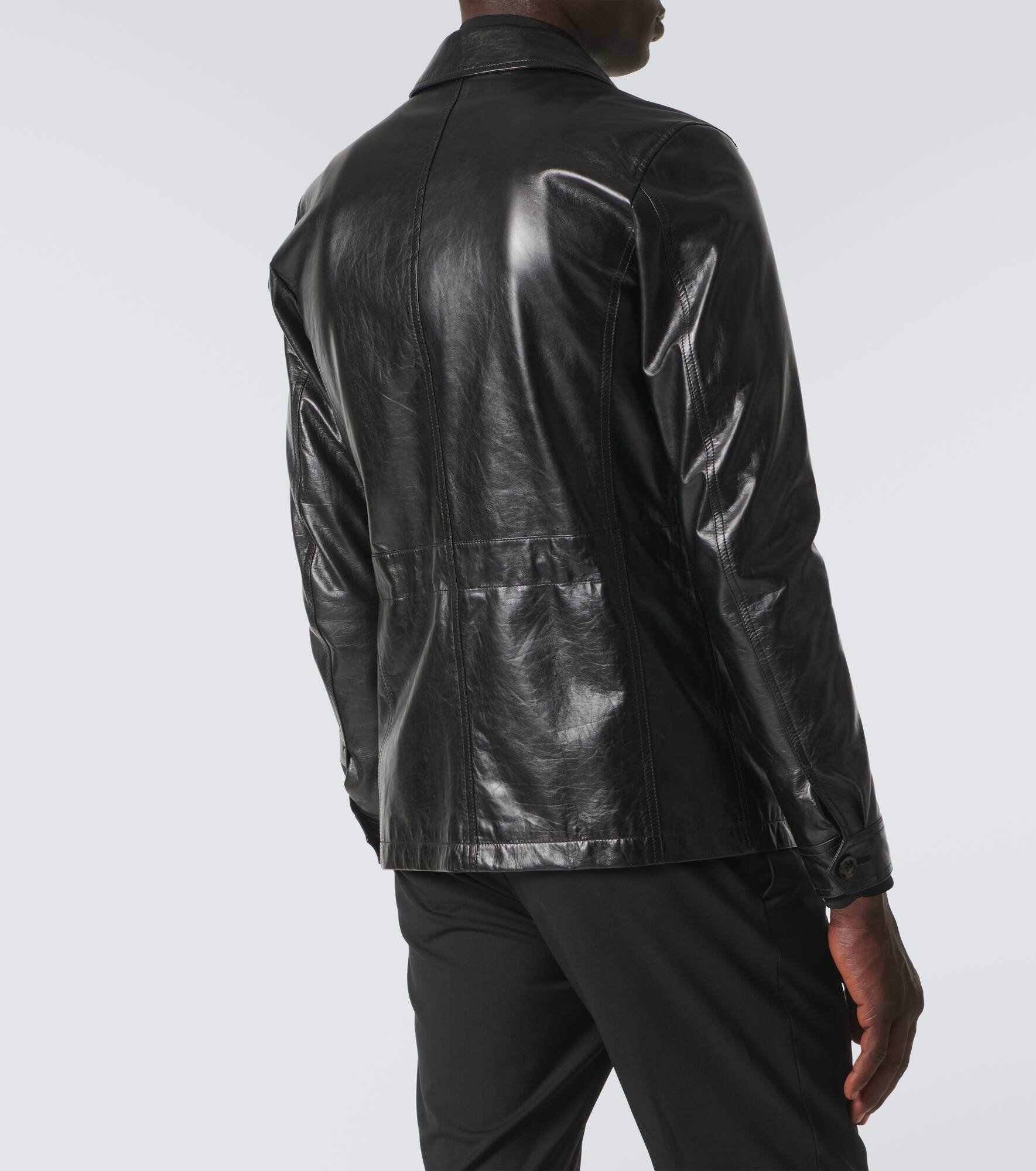 Leather field jacket - 4