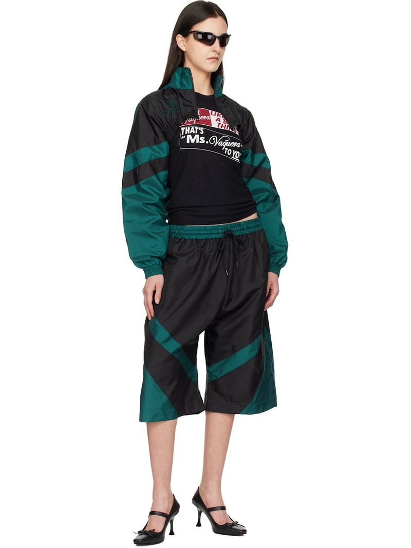 VAQUERA Green & Black Windbreaker Shorts outlook