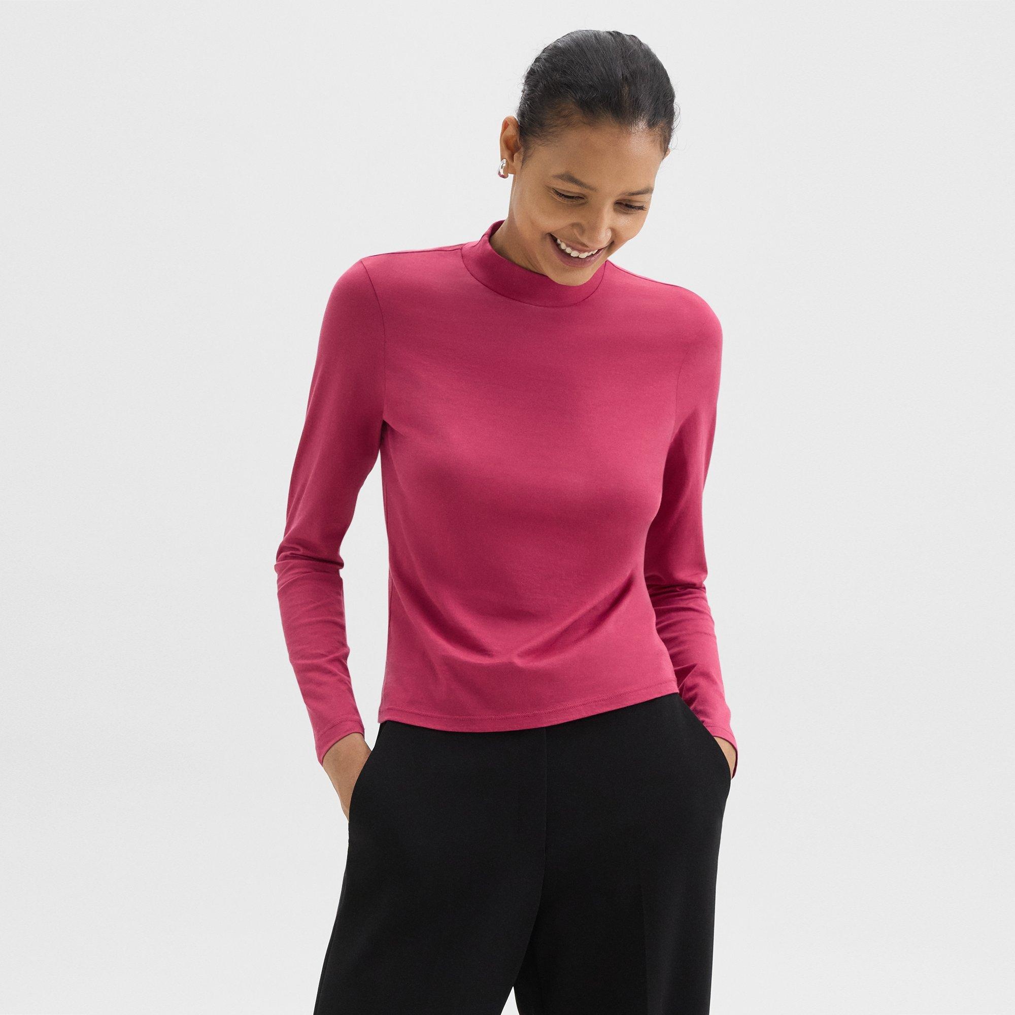 Tiny Mock Neck Tee in Organic Cotton - 2