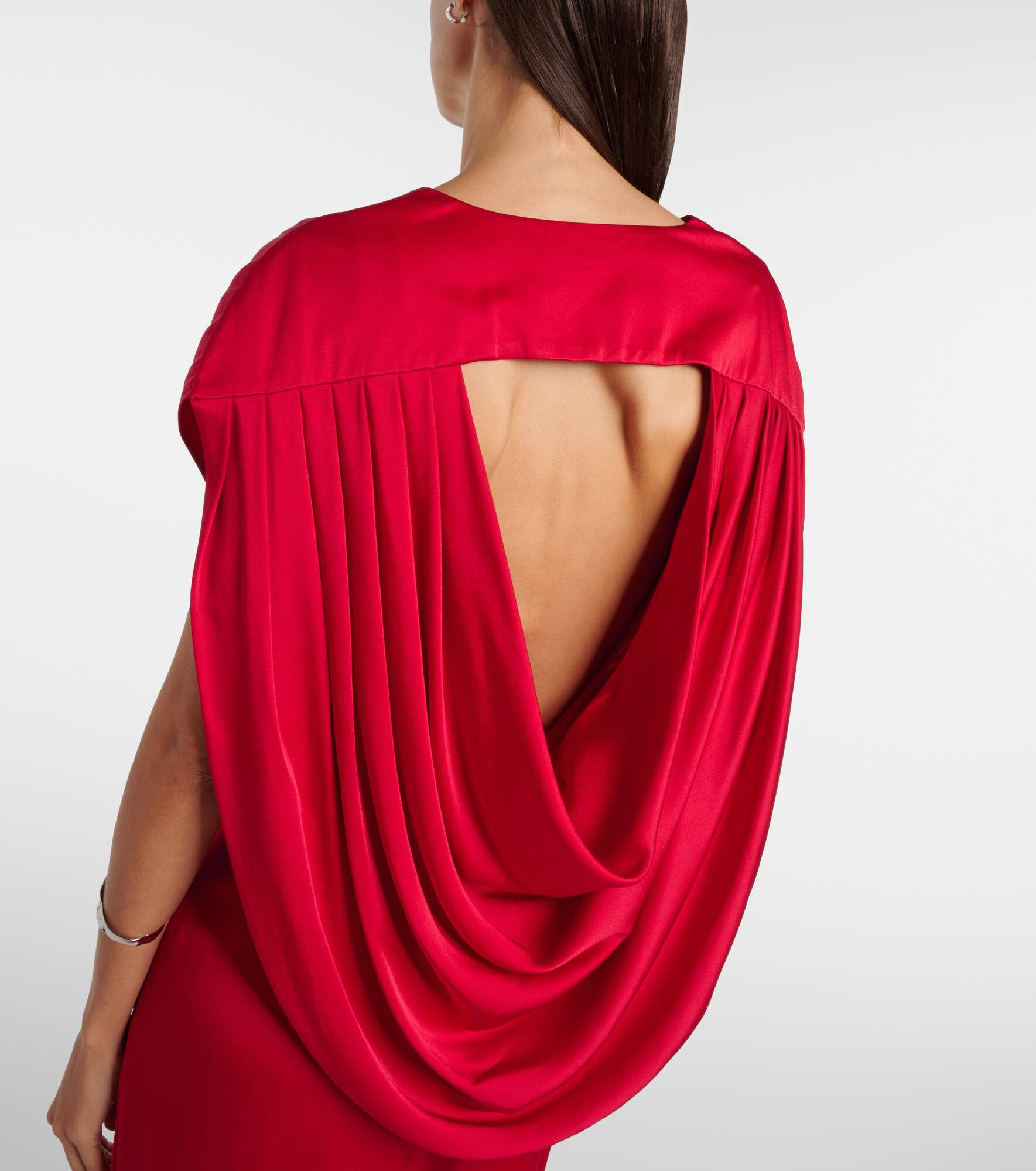 Draped satin gown - 5