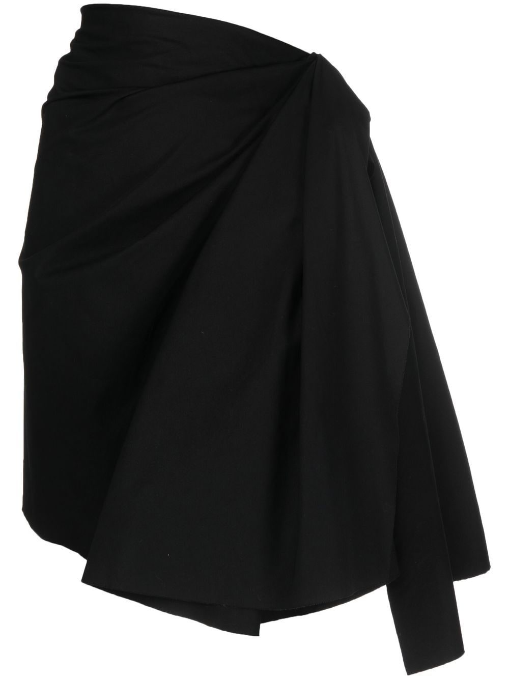 draped cotton mini skirt - 1