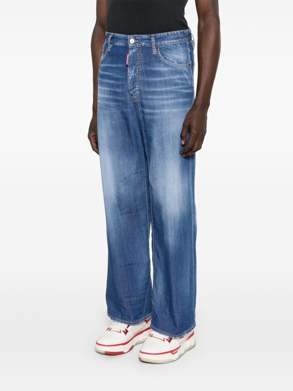 logo-embroidered jeans - 3