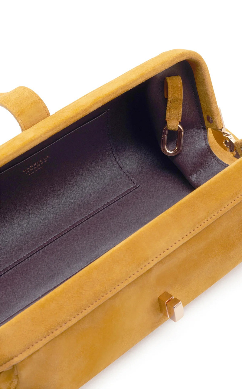 Paola Clutch in Golden Birch Suede 6