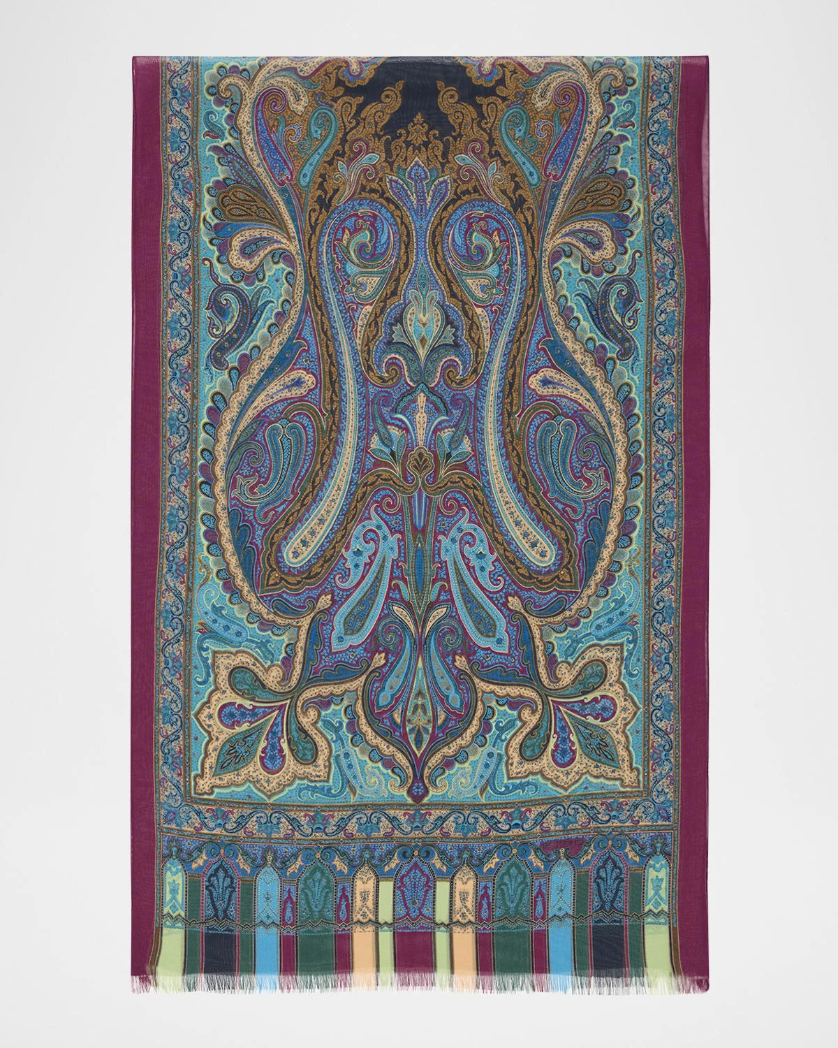 Paisley Sheer Silk Scarf - 1