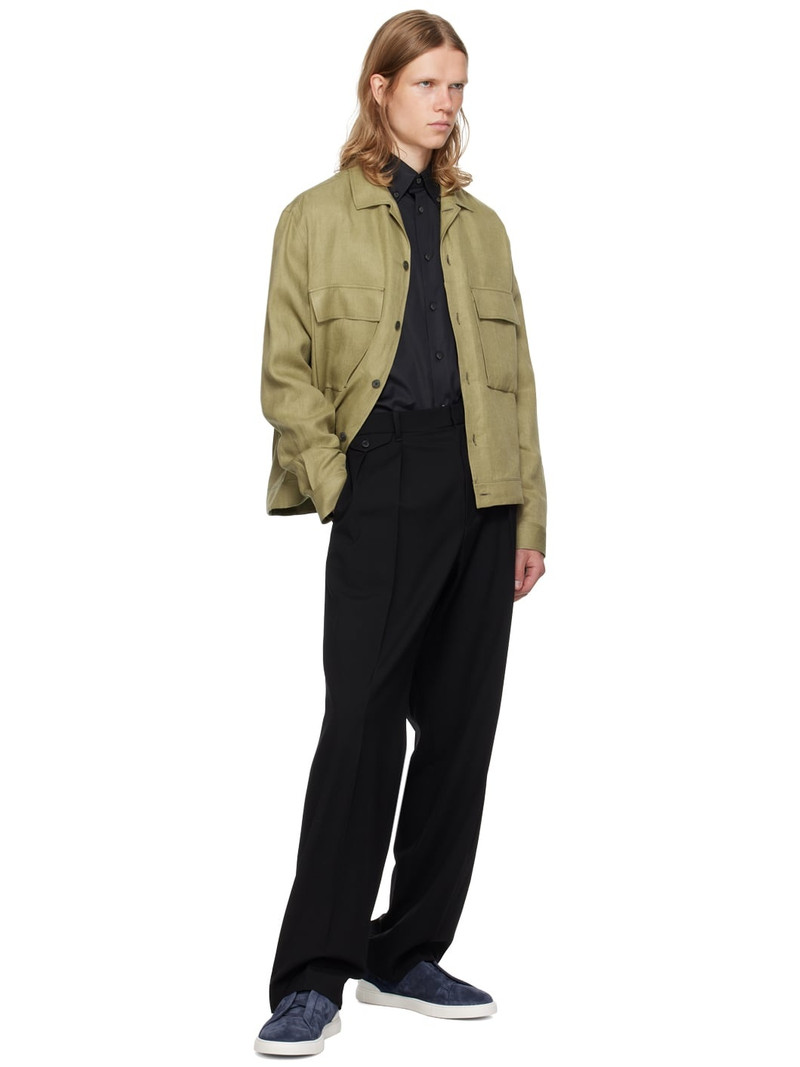 ZEGNA Blue Suede Triple Stitch Sneakers outlook