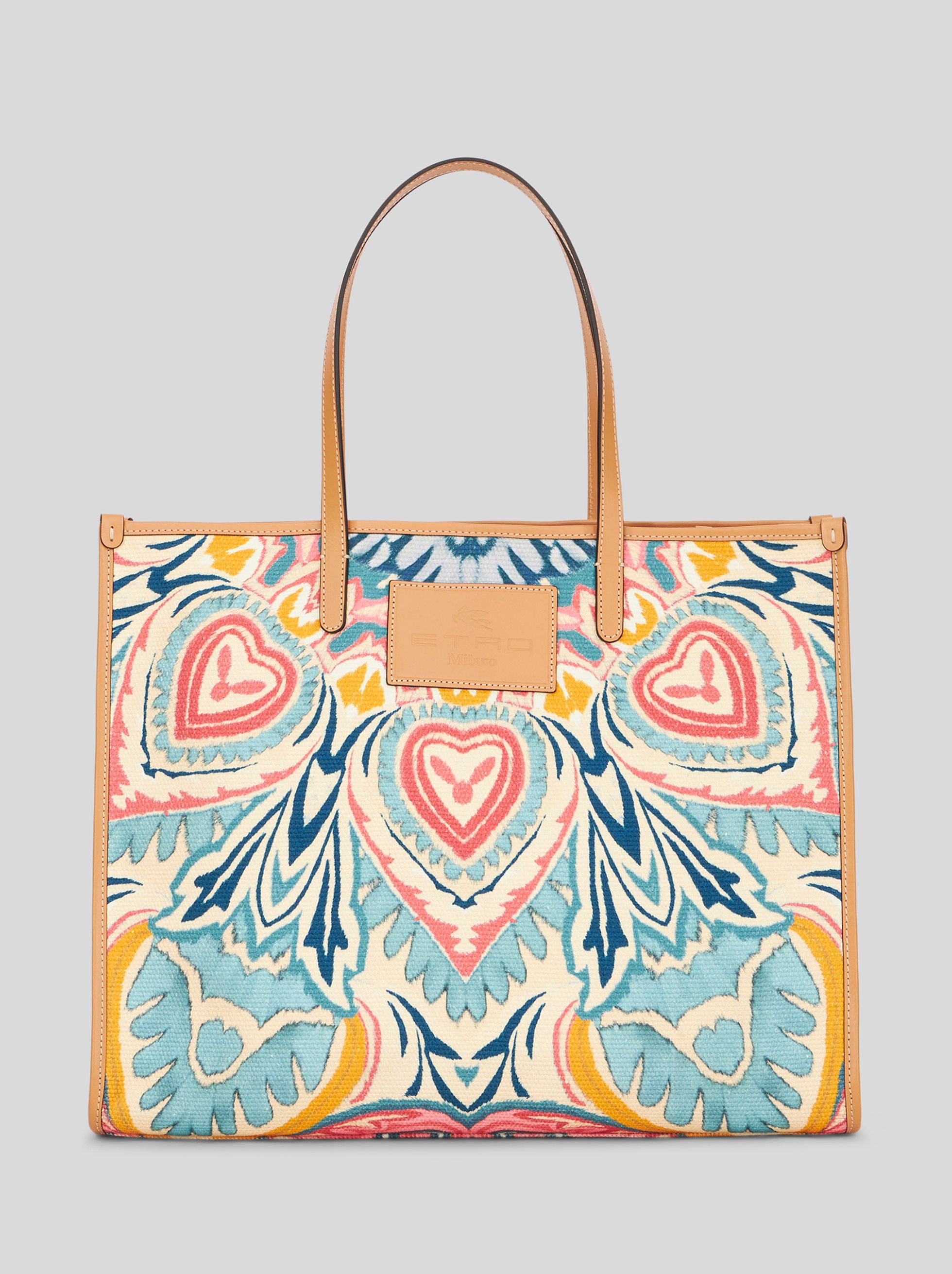 PRINTED FABRIC LARGE SHOPPING BAG - 1