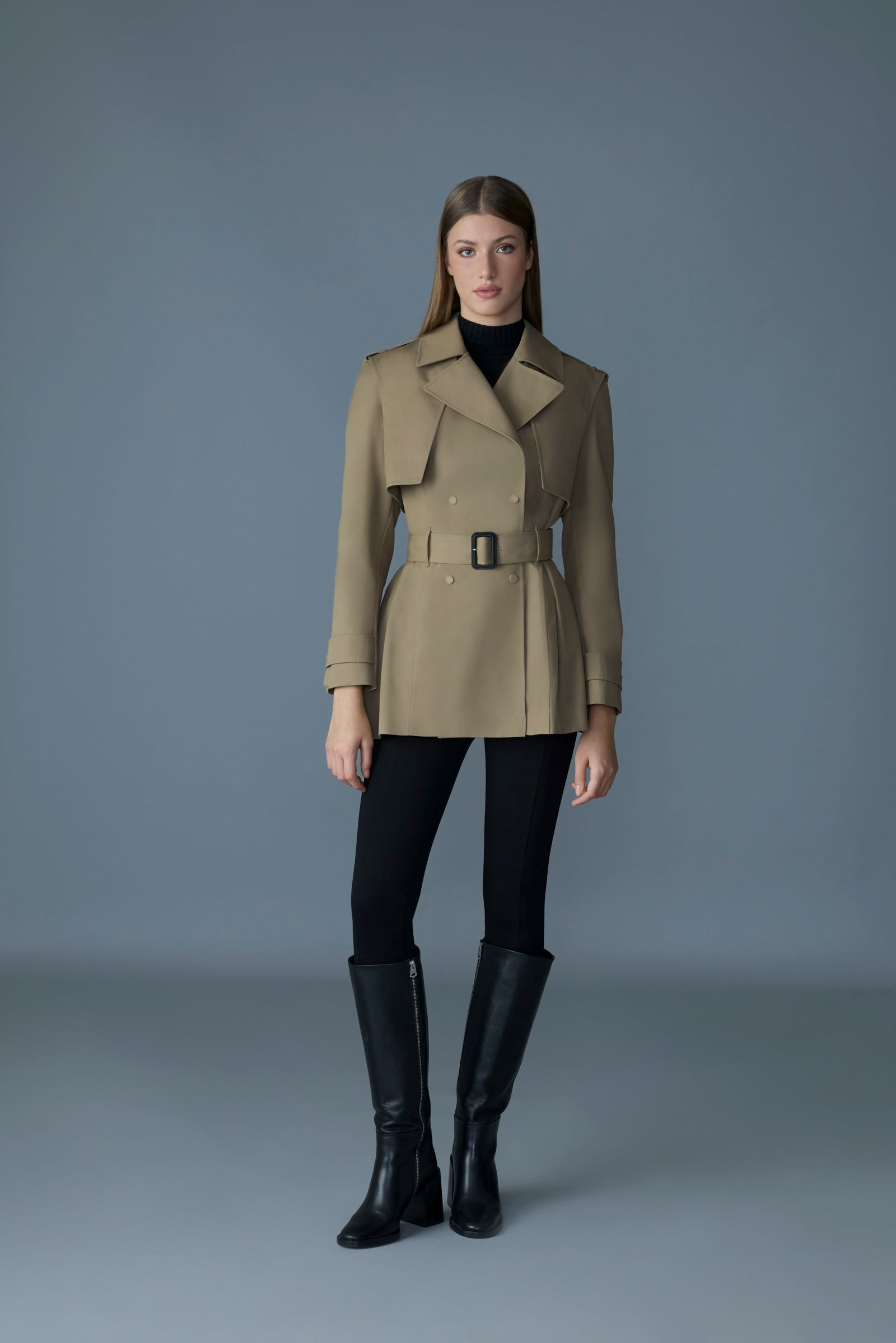 ADVA Mid-Length Buckled Belt Trench - 2
