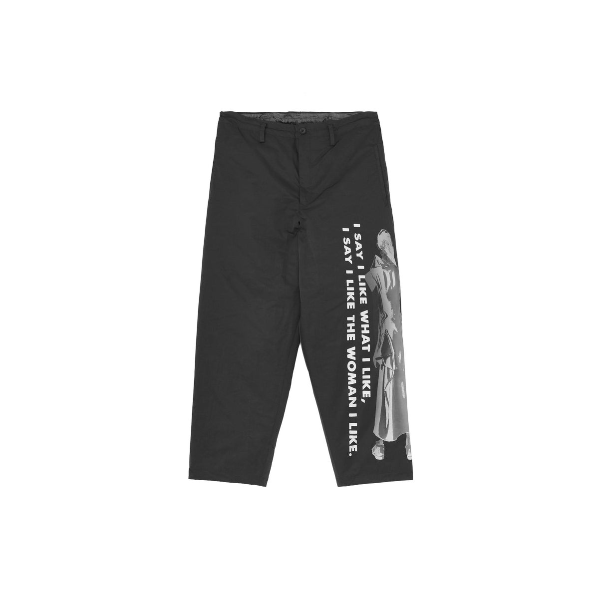 PRINTED SIDE POCKET PANTS WITH LINER (BLACK) - 1