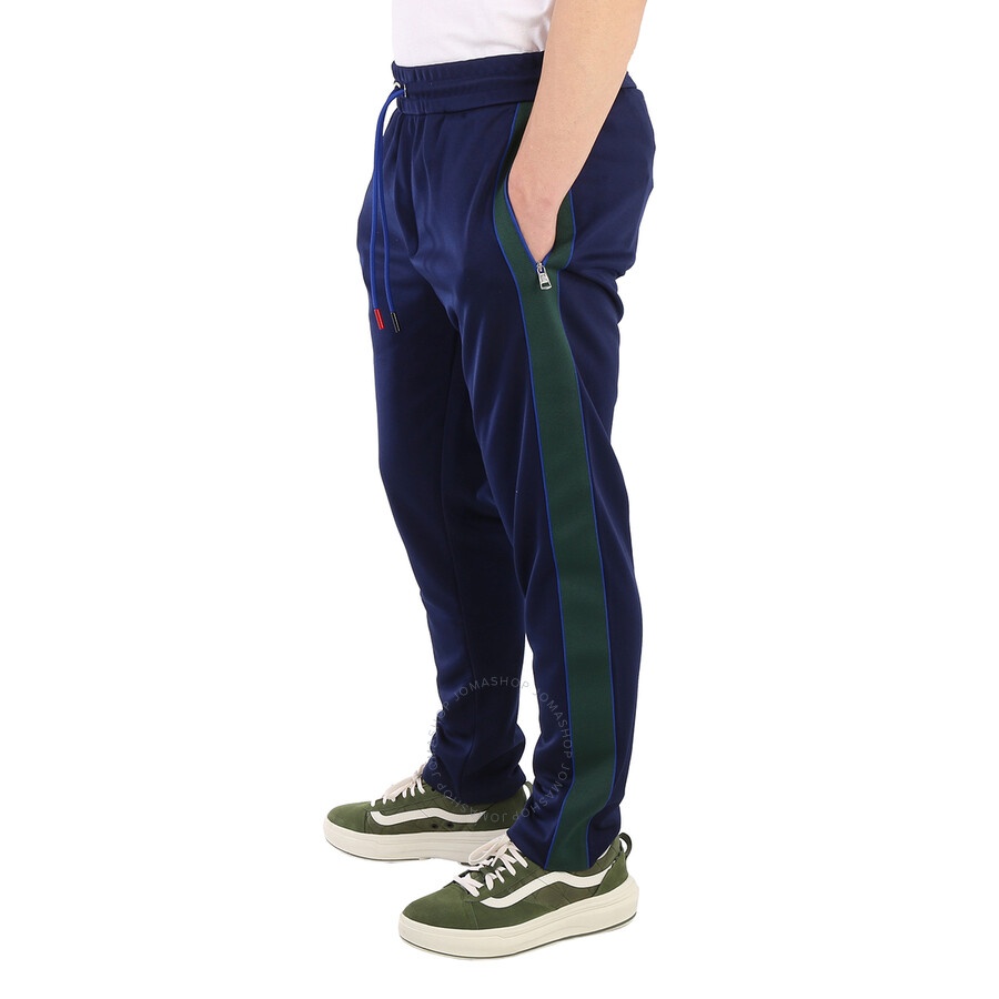 Moncler Men's Navy Striped Drawstring Sweatpants - 5