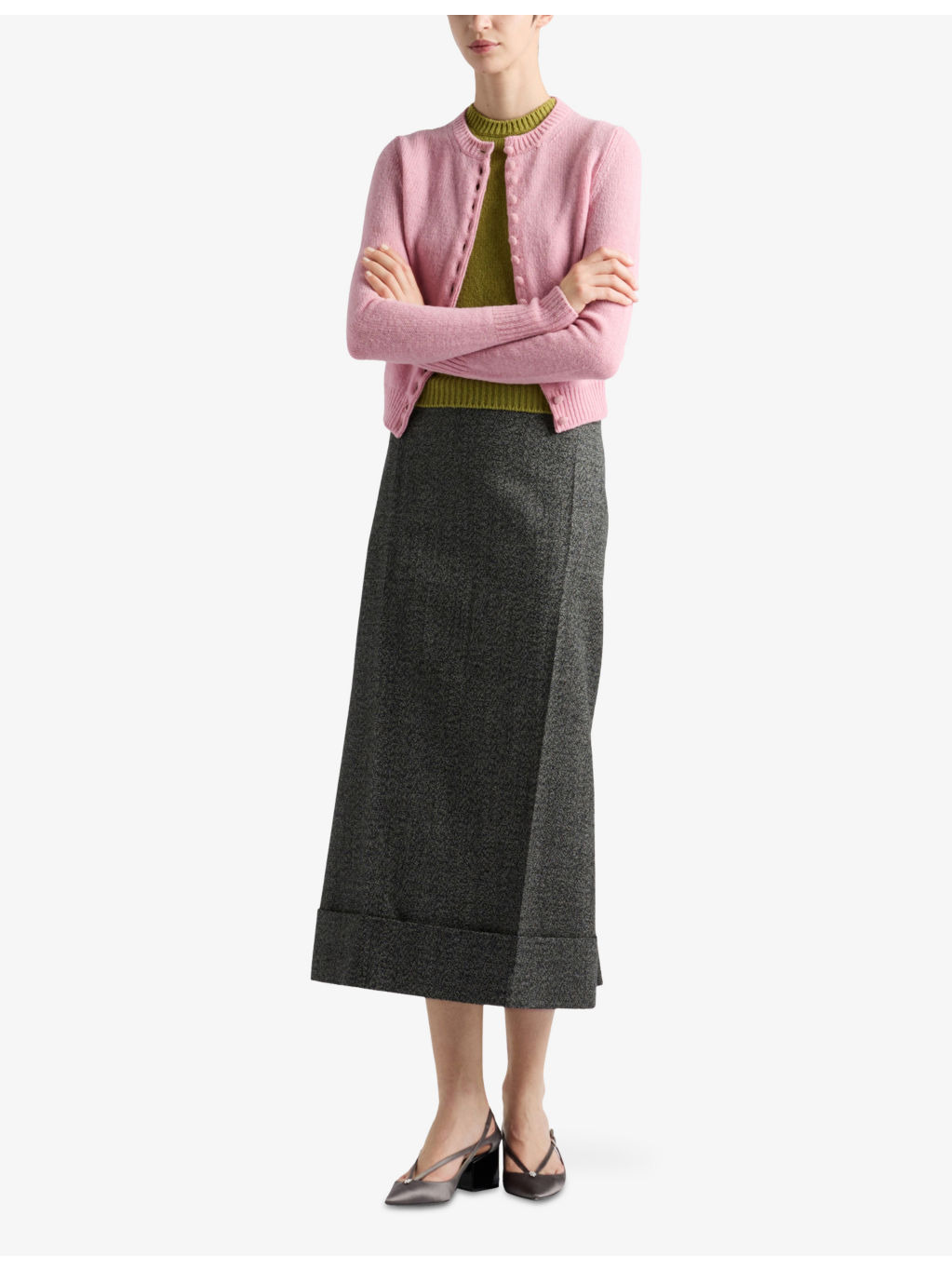 Short-Sleeve Knitted Cashmere Jumper - 2