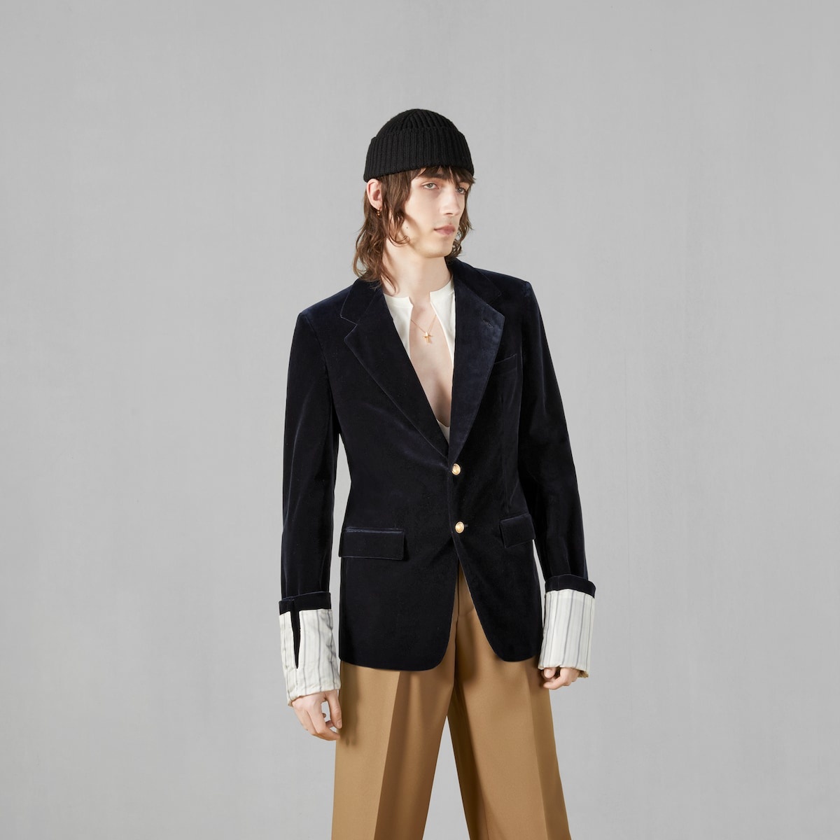 Stretch cotton velvet formal jacket - 6