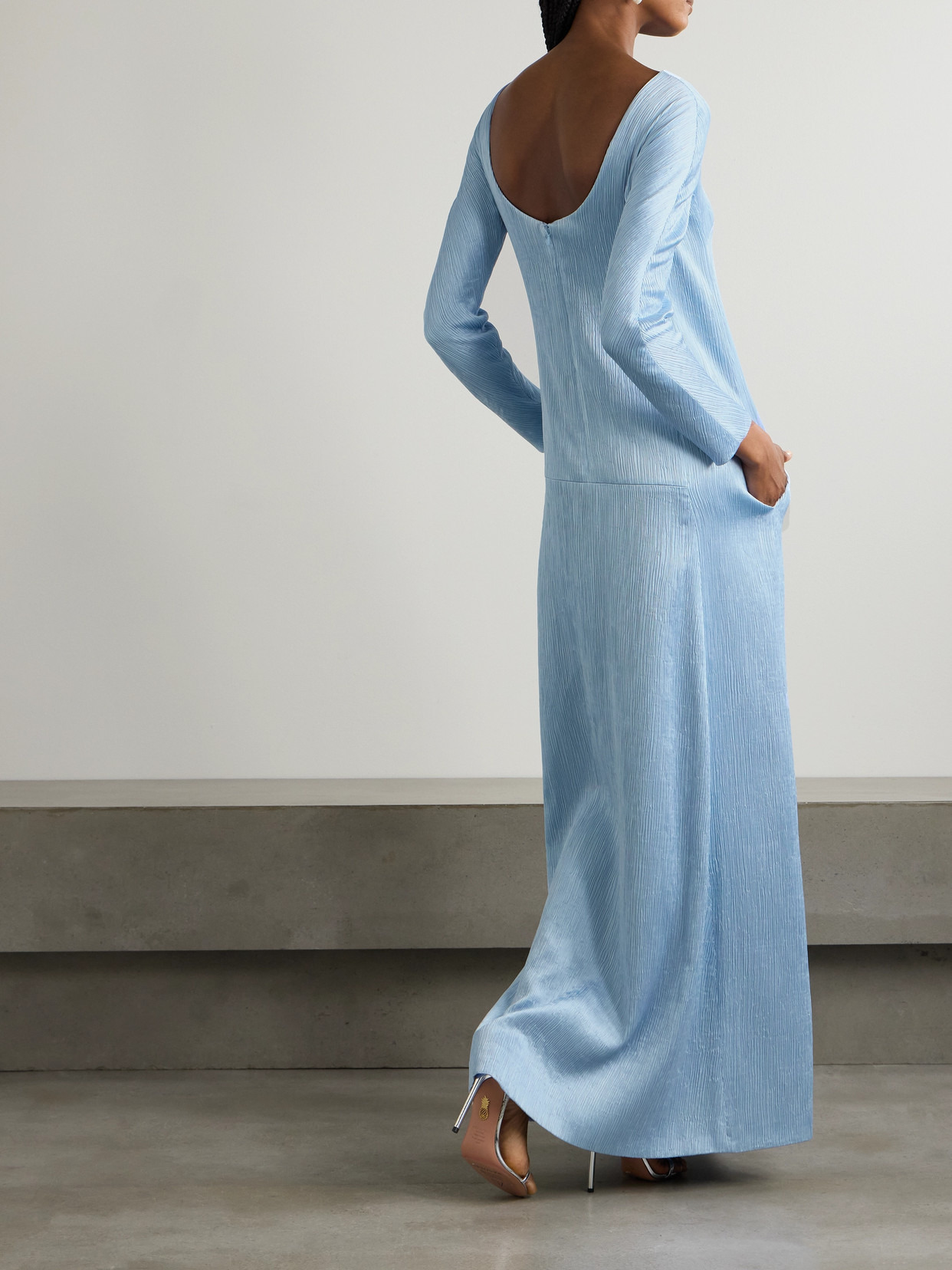 Uriela Plissé-satin Maxi Dress - 3