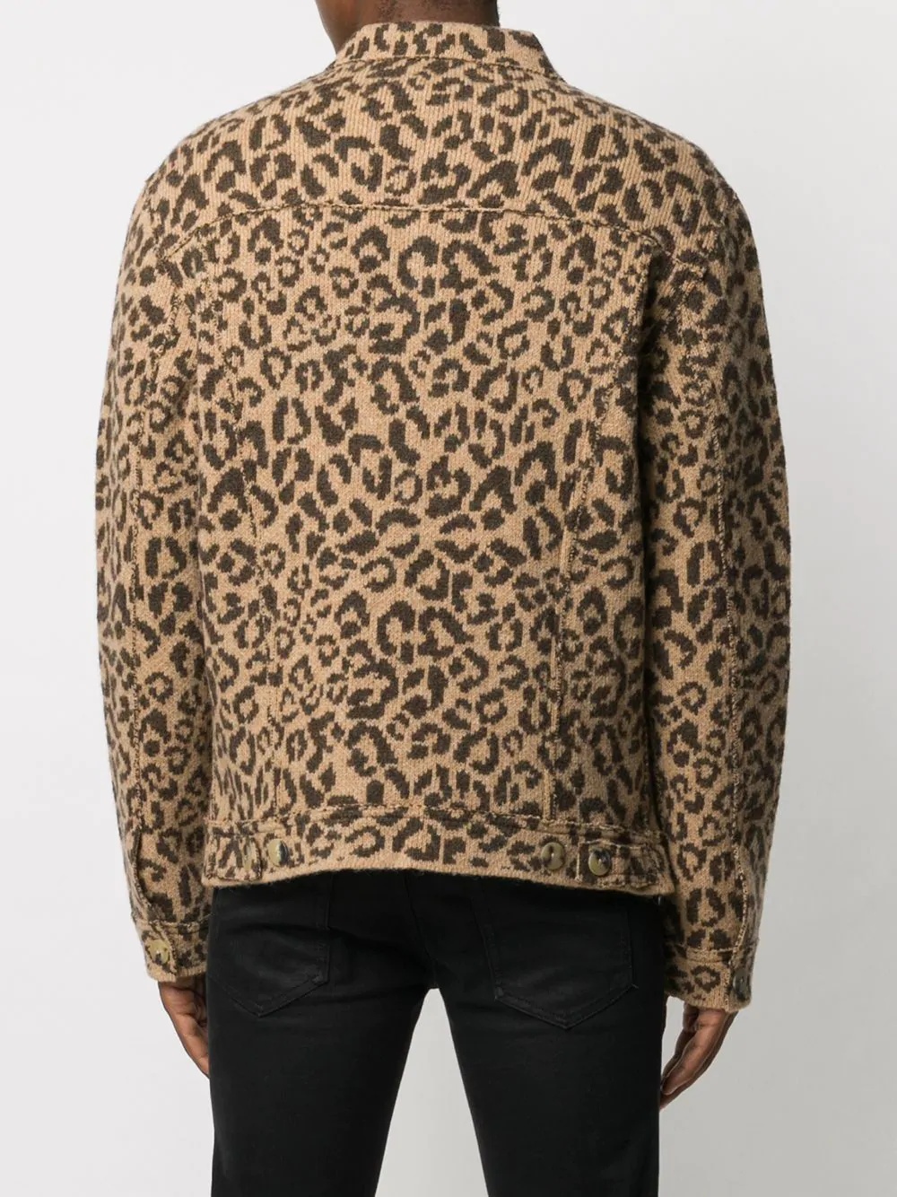 knitted leopard print jacket - 4