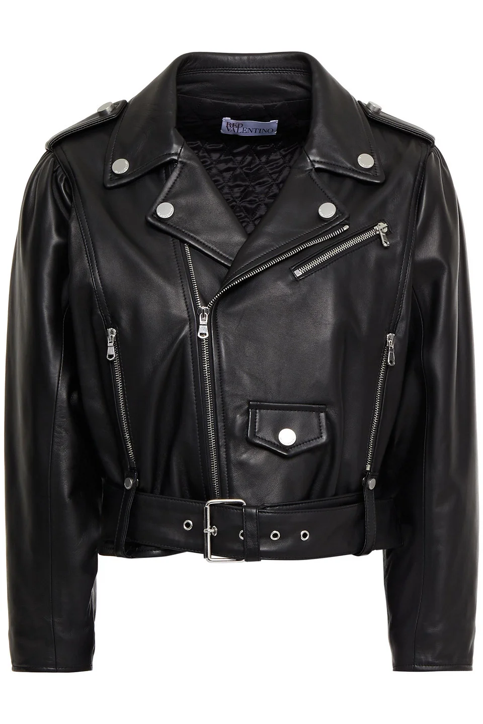 Leather biker jacket - 1