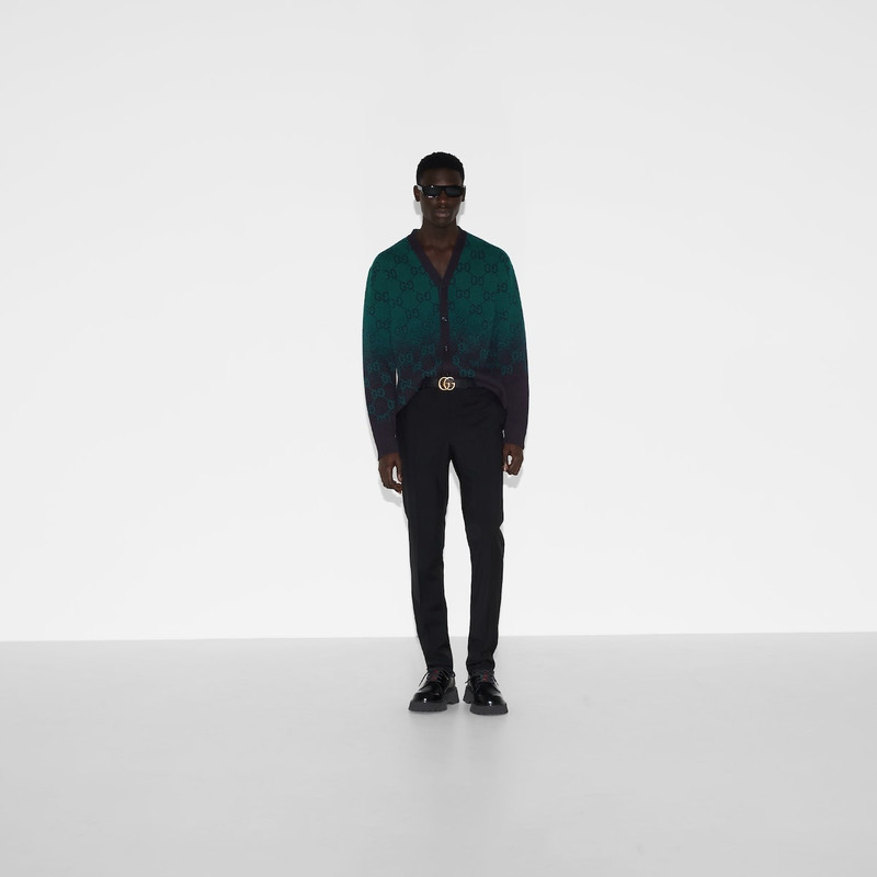 GUCCI GG degradé wool jacquard cardigan outlook