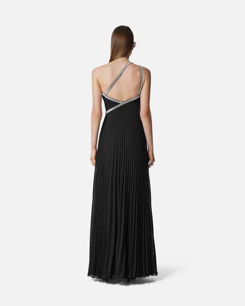 Crystal One-Shoulder Pleated Gown 5