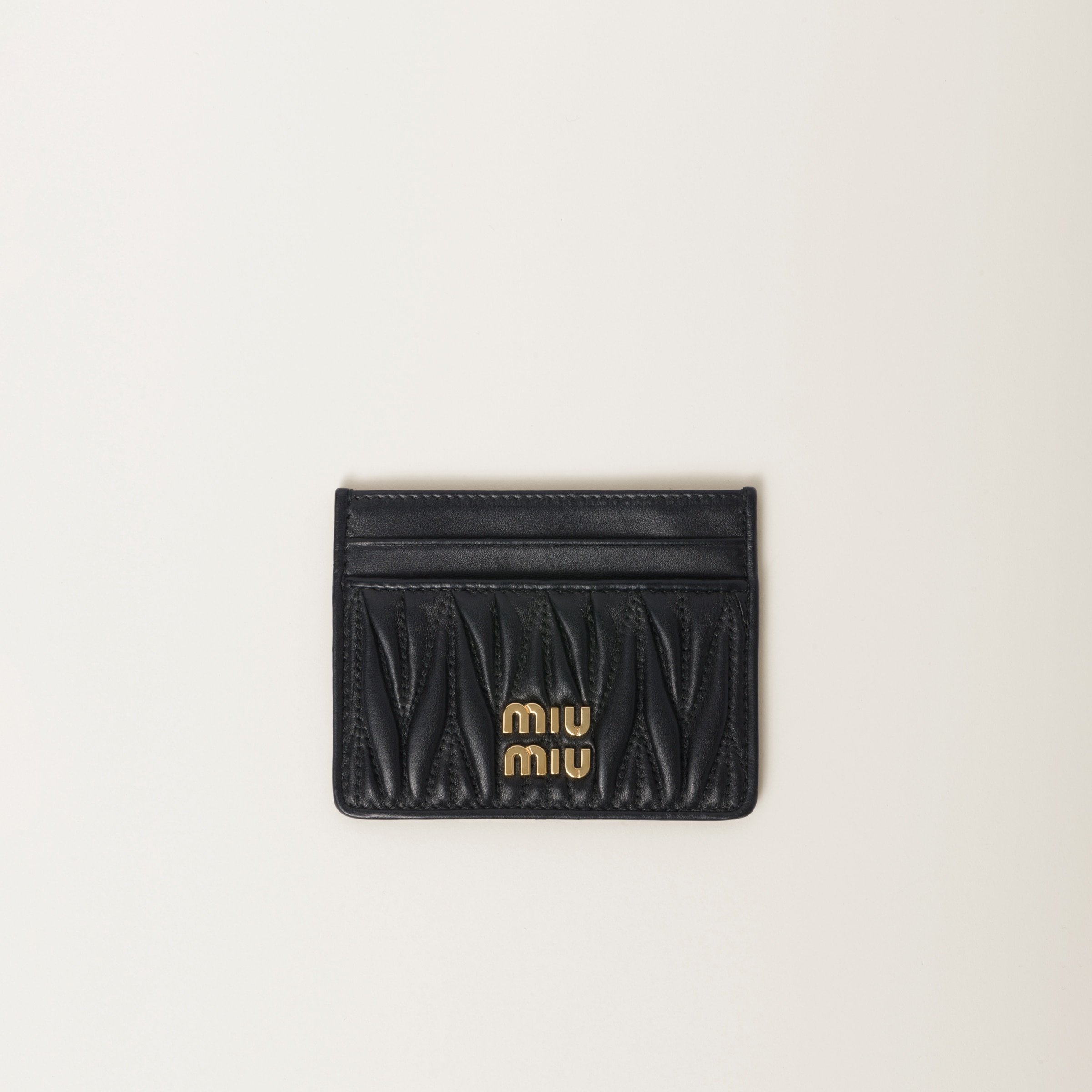 Matelassé nappa leather card holder - 1