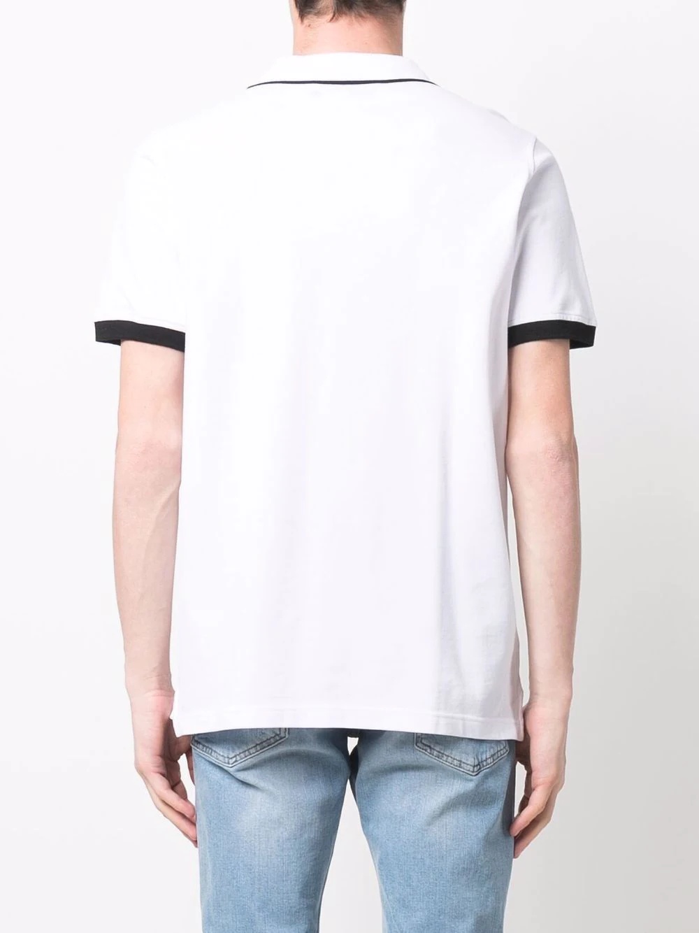 logo-tape detail polo shirt - 4