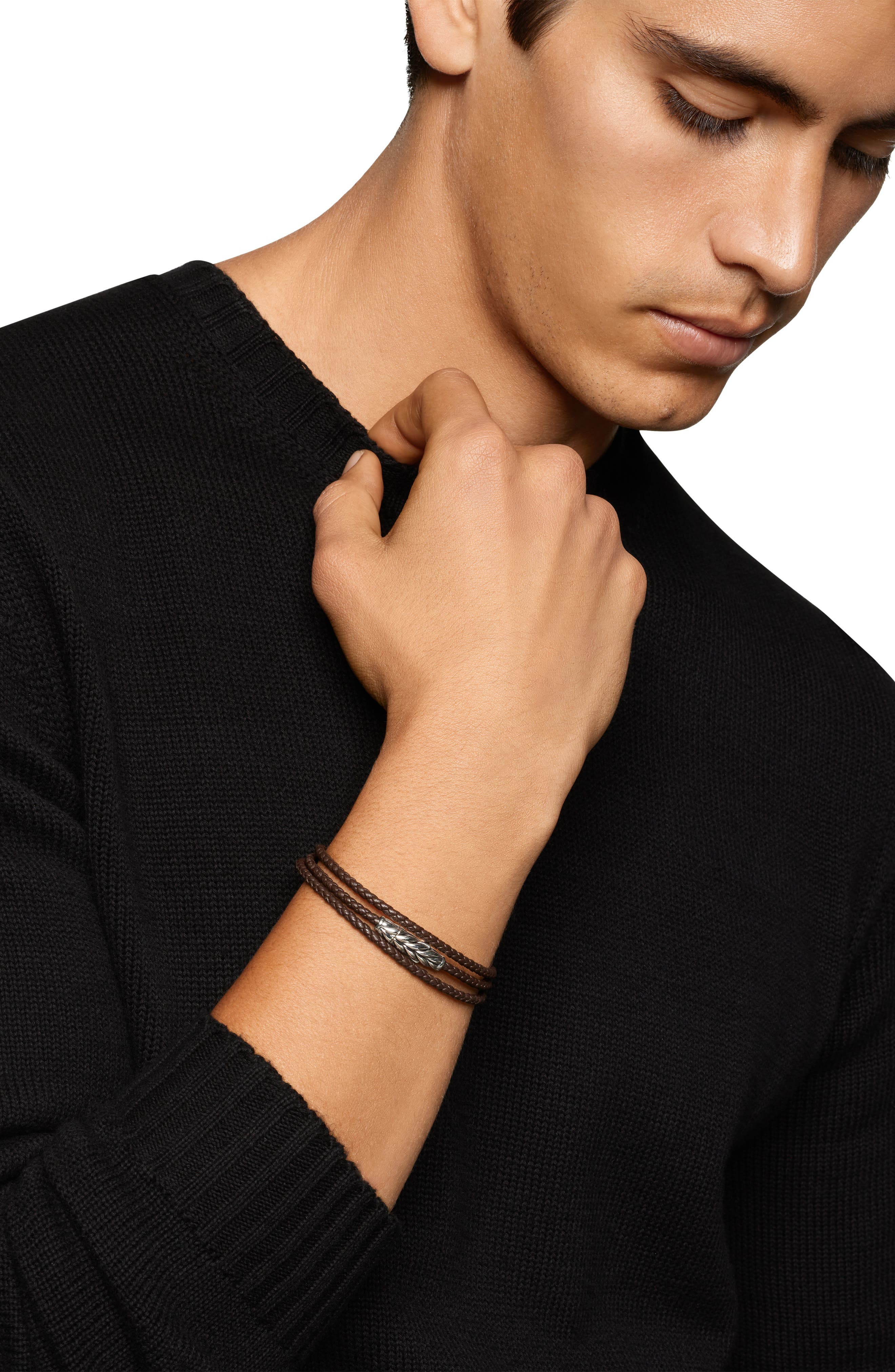 David Yurman Sterling Silver Leather Bracelet in Brown at Nordstrom - 2