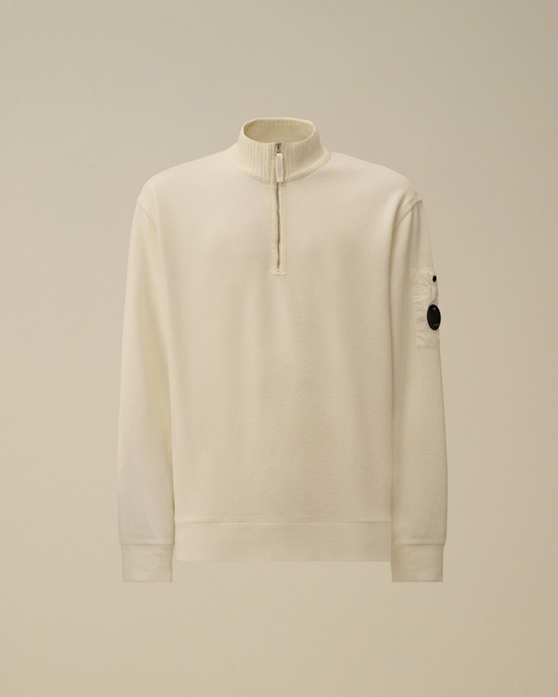 Brushed Emerized Diagonal Fleece Half Zip Lens Sweatshirt 1
