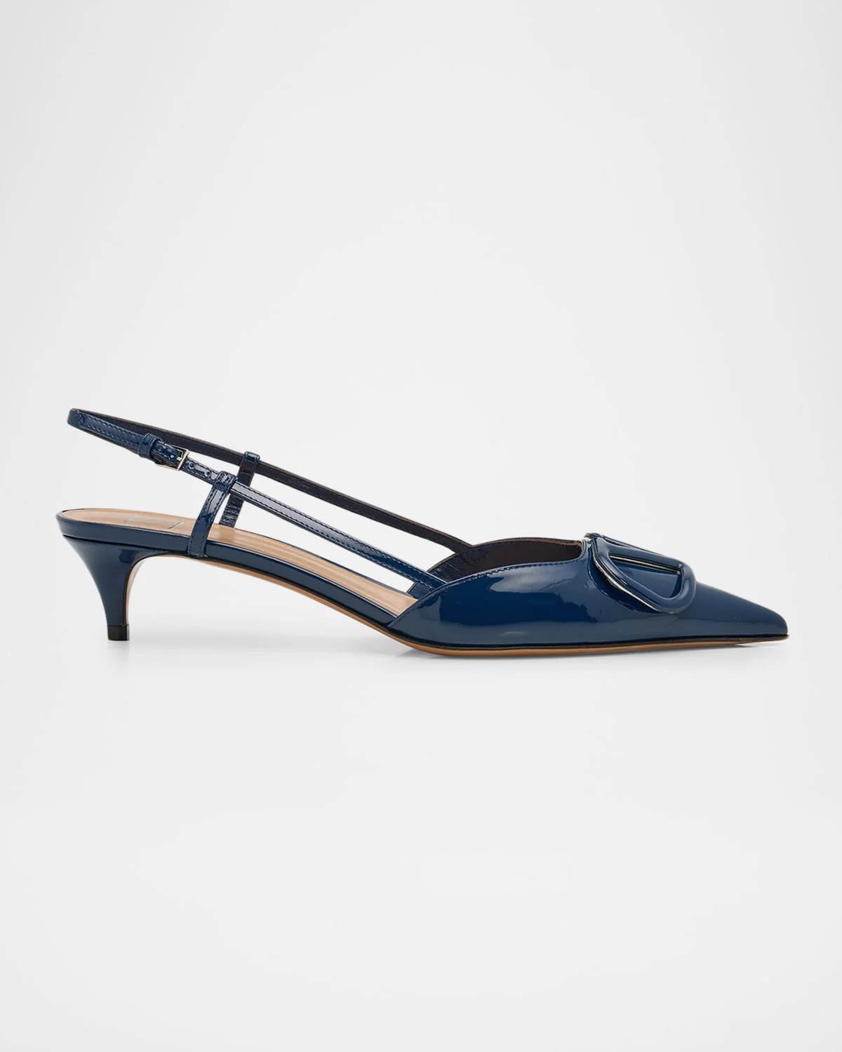 40mm VLogo Patent Leather Slingback Pumps - 1