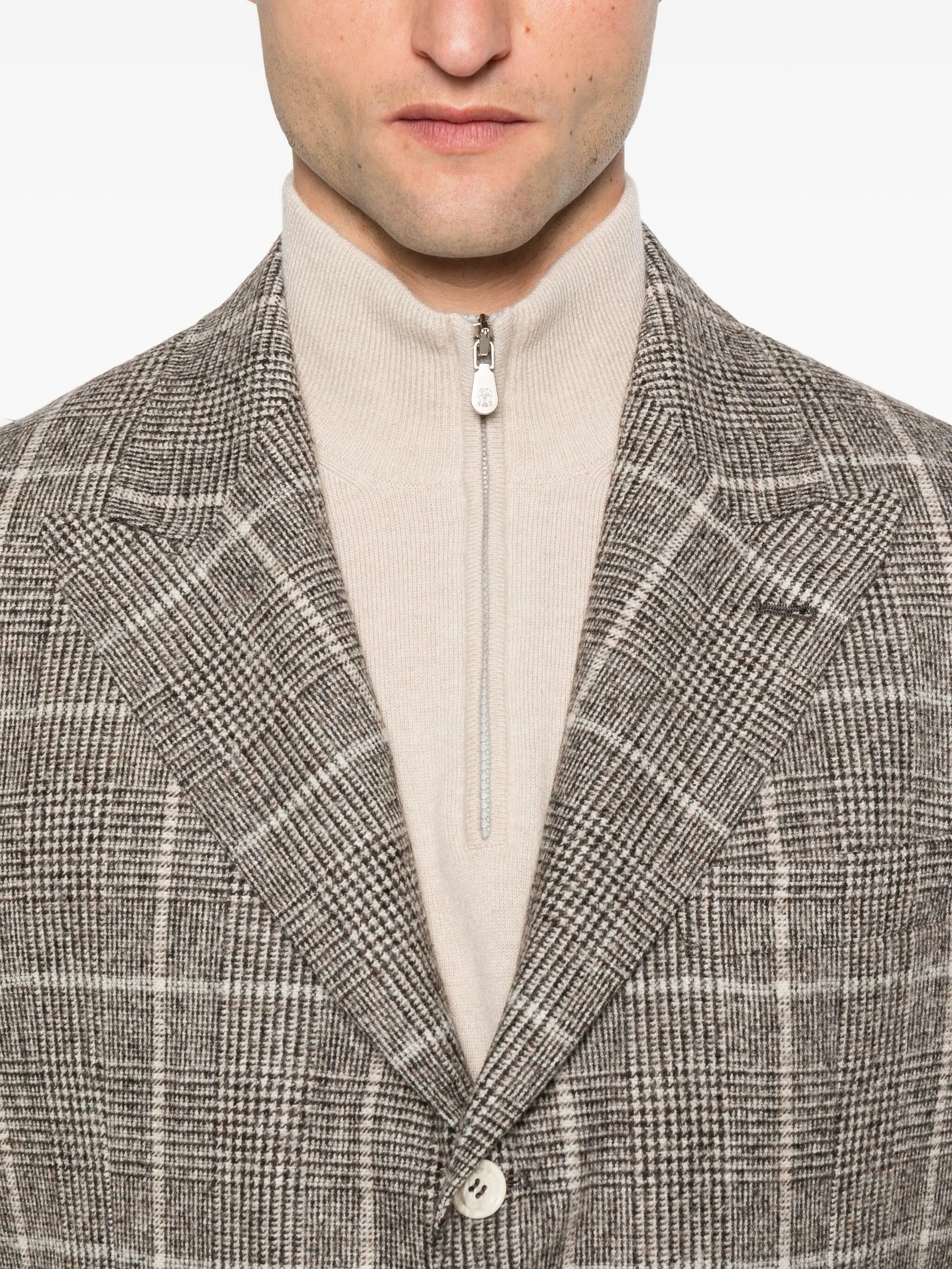 Brunello Cucinelli Checked Blazer - 4